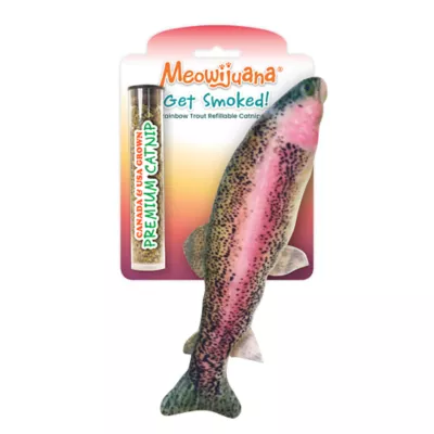 Product Meowijuana® Get Smoked Rainbow Trout Refillable Cat Toy - Catnip