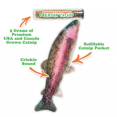 Product Meowijuana® Get Smoked Rainbow Trout Refillable Cat Toy - Catnip