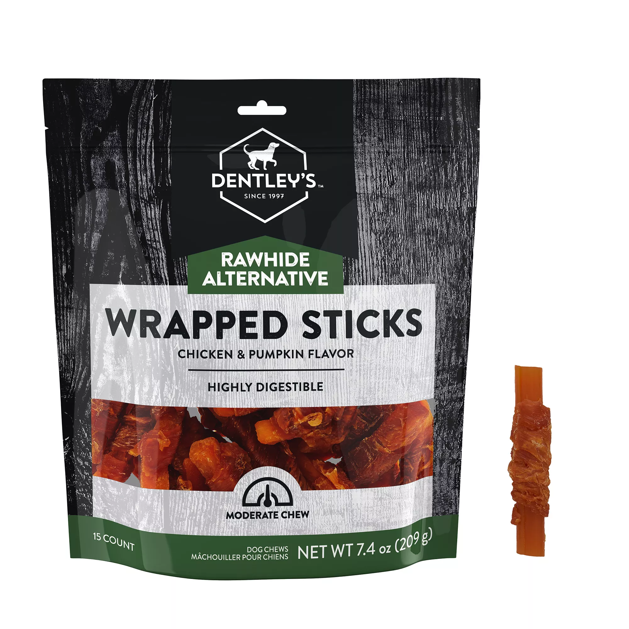 Dentley's® Rawhide-Free Wrapped Mini Sticks Dog Treats - 15 Count