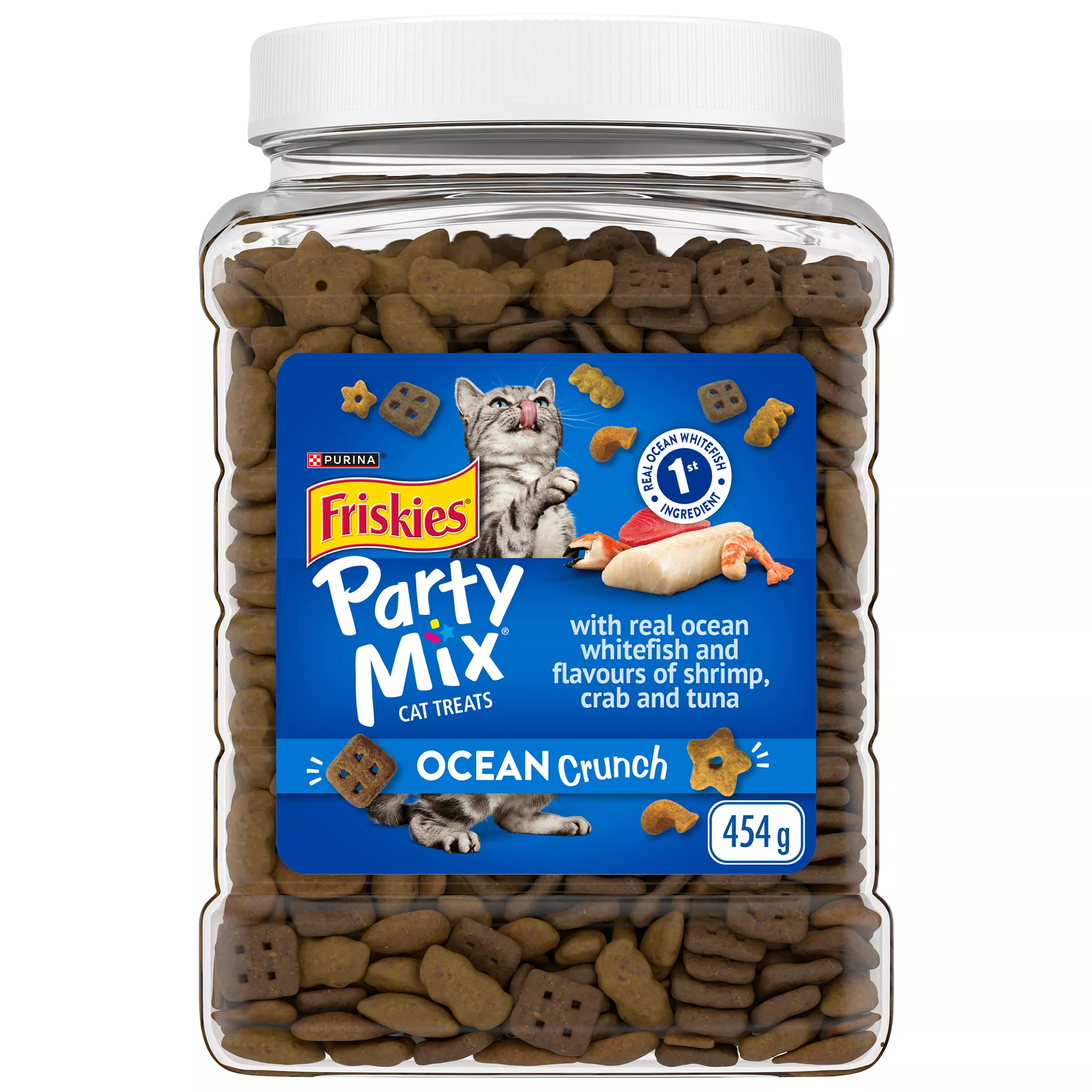 Purina® Friskies® Party Mix&trade; Ocean Crunch Cat Treat - Ocean Whitefish, Shrimp, Crab & Tuna