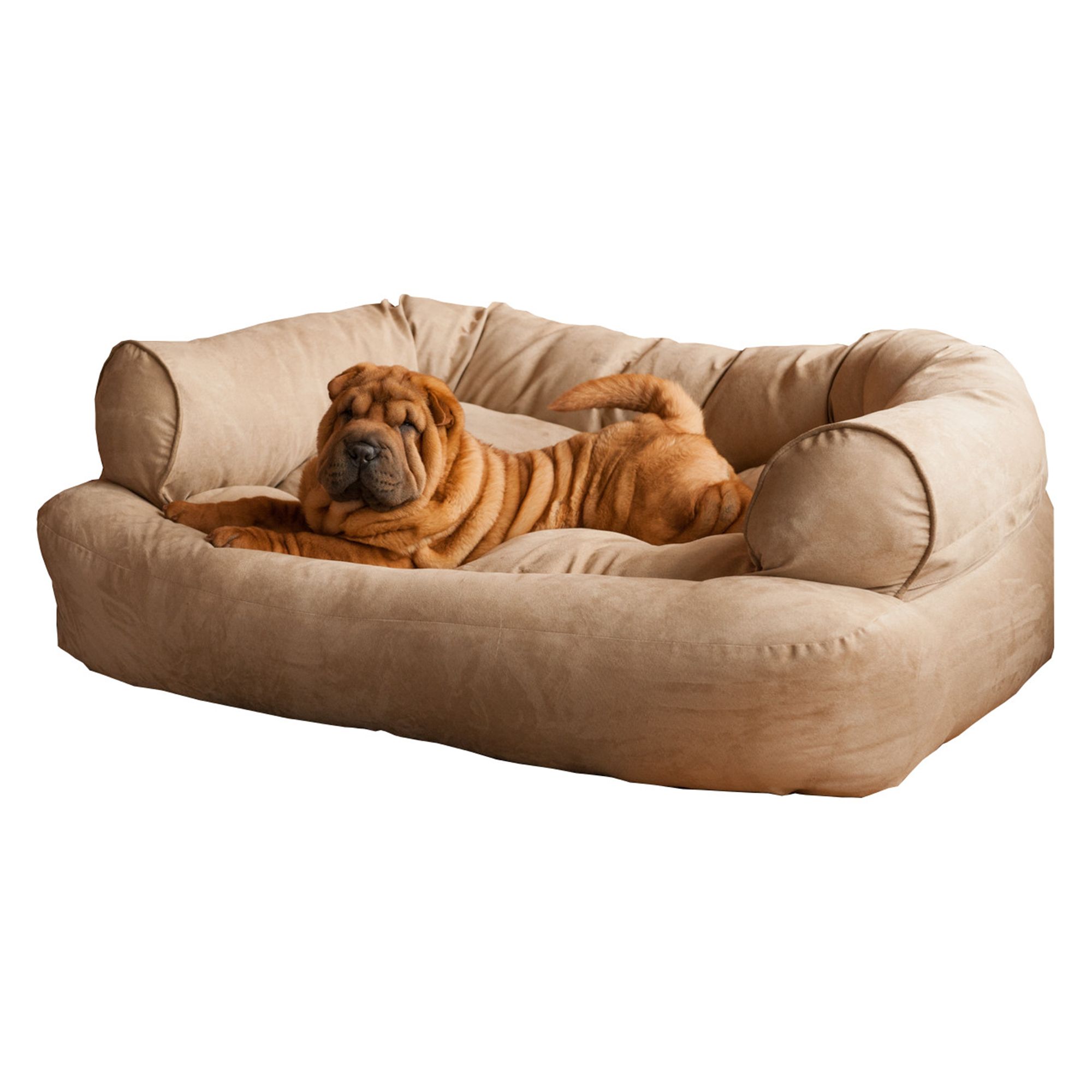 Snoozer Overstuffed Luxury Sofa 54 Tan Solid Dog Bed PetSmart