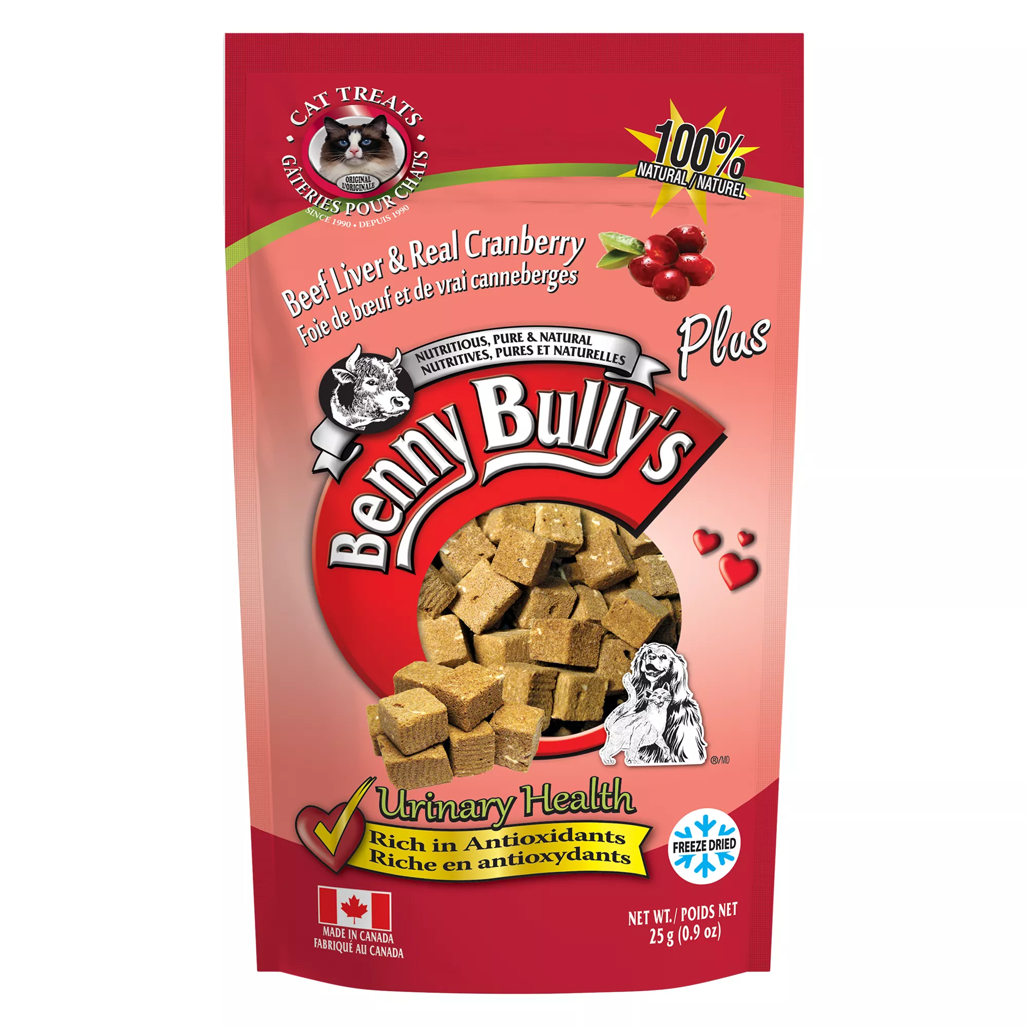 Benny Bully's Plus Cat Treat - Natural, Beef Liver & Cranberry