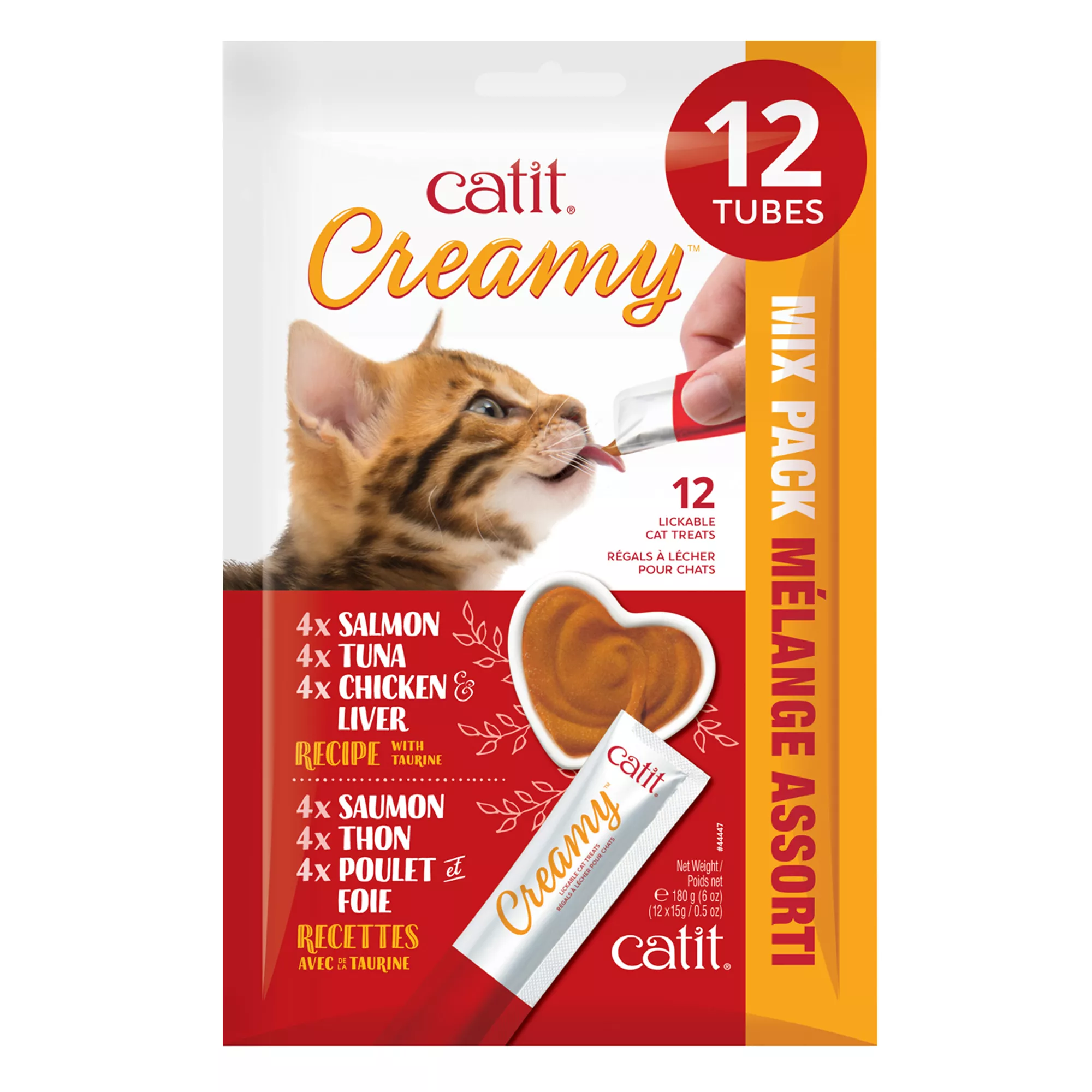 Catit® Creamy&trade; Lickable Cat Treat - Assorted Flavours, 12 Pack