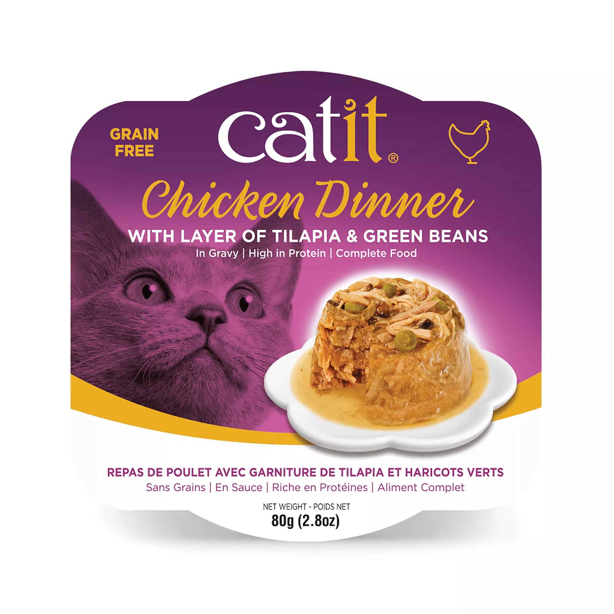 Catit® Chicken Dinner Adult Cat Food with Tilapia and Green Beans in Gravy