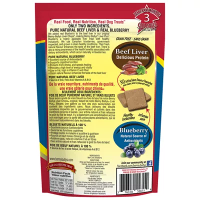 Product Benny Bully's Plus Dog Treat - Natural, Beef Liver & Blueberry