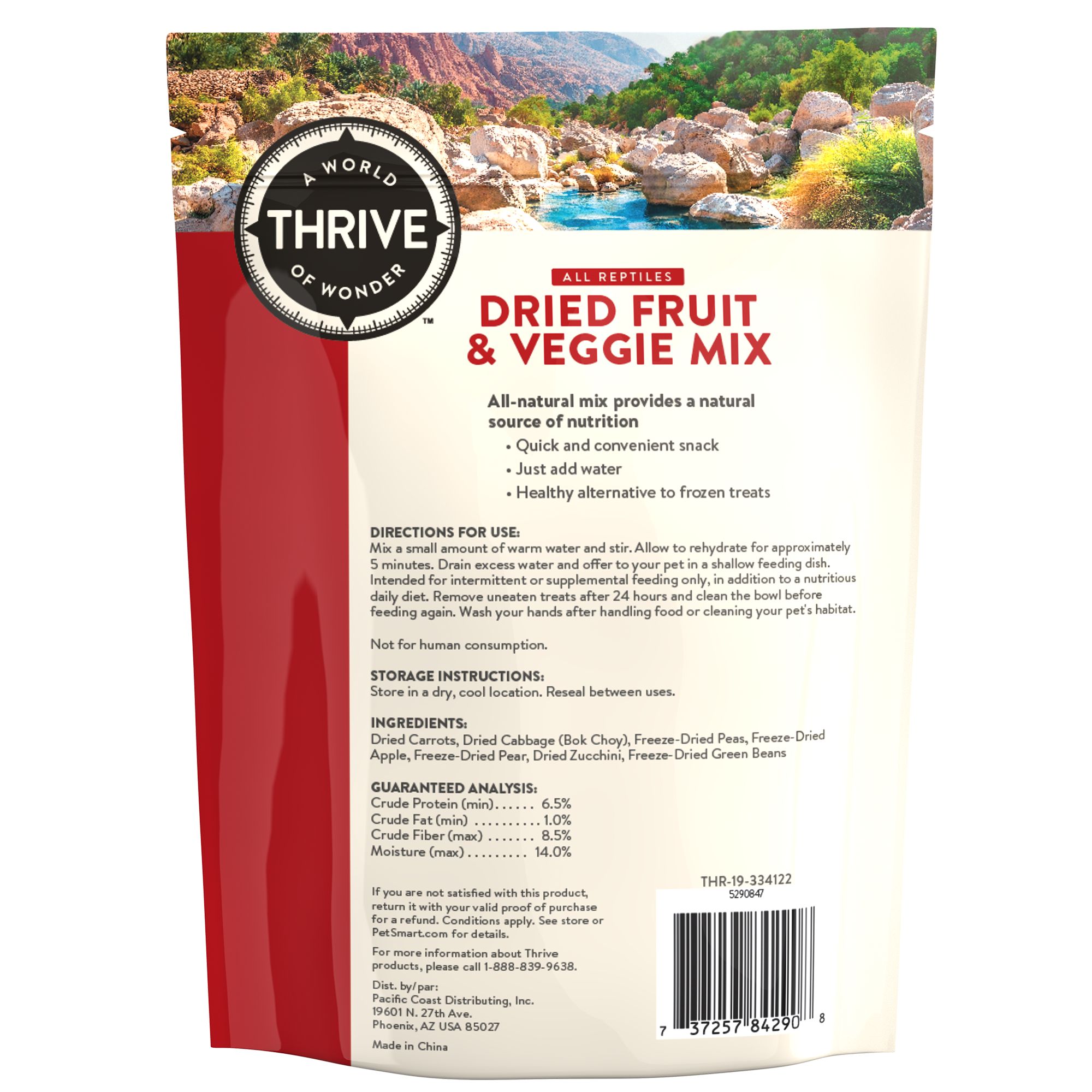Thrive Dried Fruit & Veggie Mix Reptile Food Snack - Reptile Food Treat - 4 oz - thumbnail 2