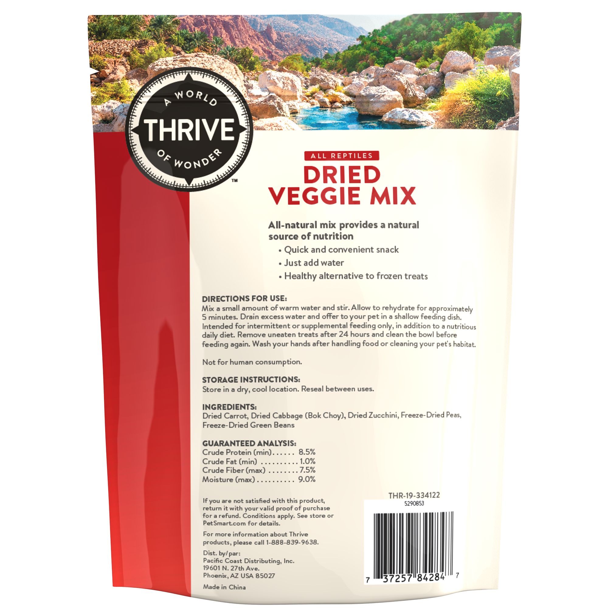Thrive Dried Veggie Mix Reptile Treat - Natural - Reptile Food Treat - 4.5 oz - thumbnail 2