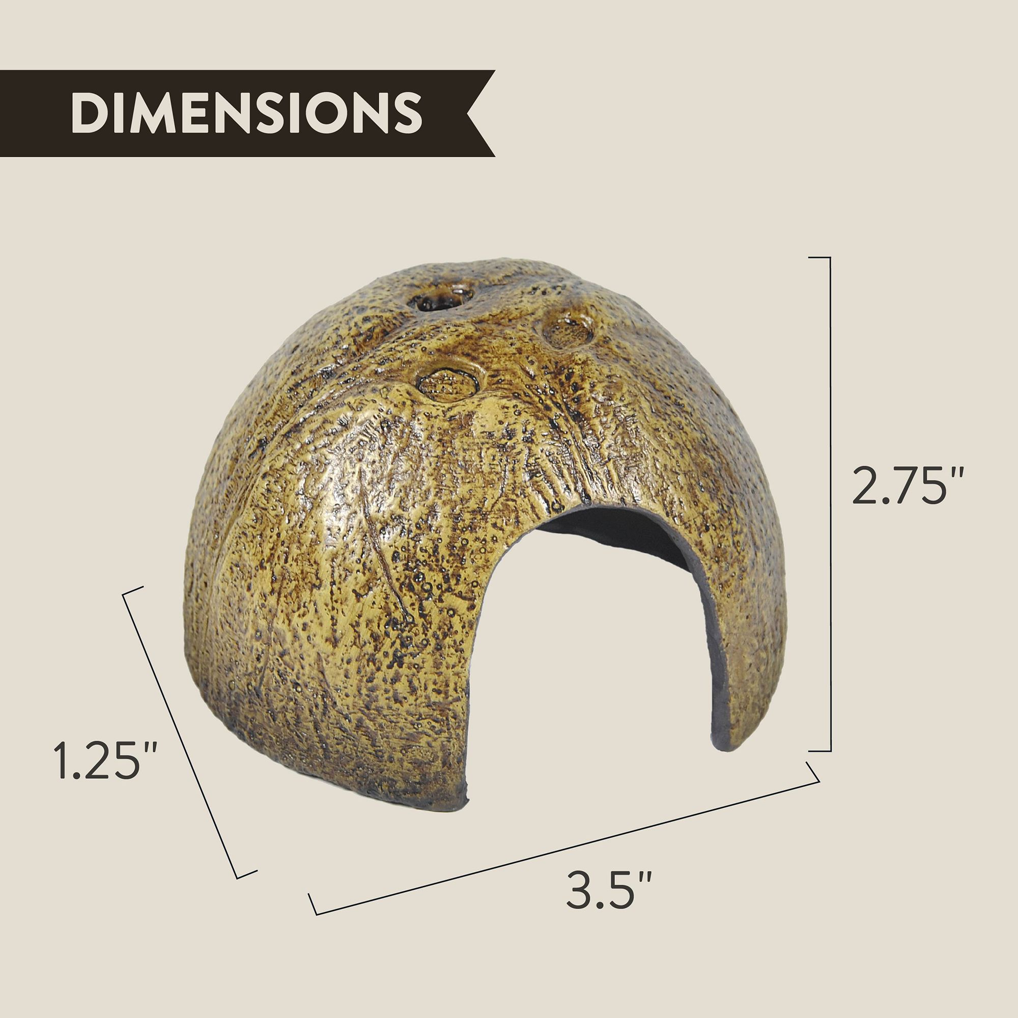 Thrive Coconut Shell Hut Reptile Decor - Reptile Hide Decor - thumbnail 2