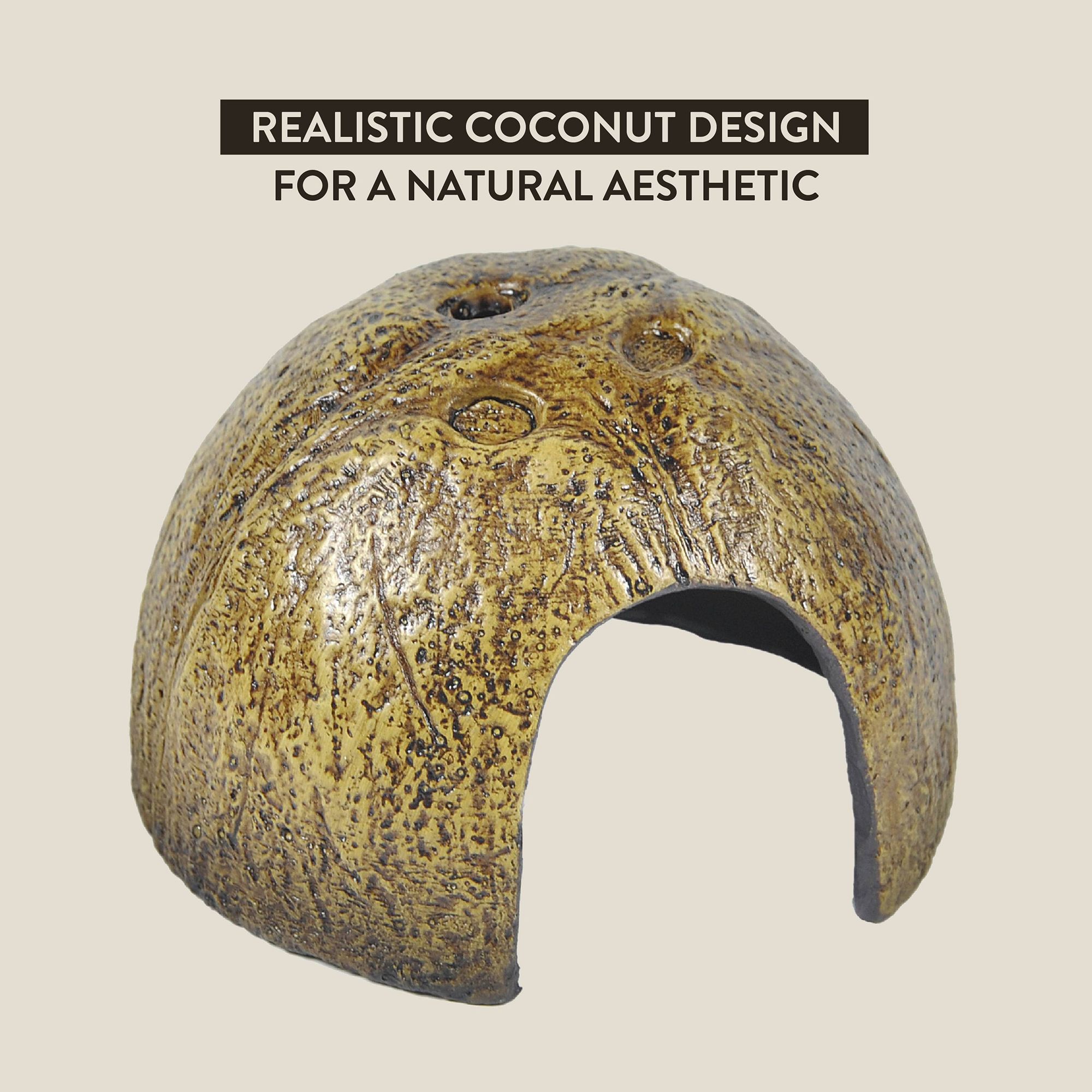 Thrive Coconut Shell Hut Reptile Decor - Reptile Hide Decor - thumbnail 4