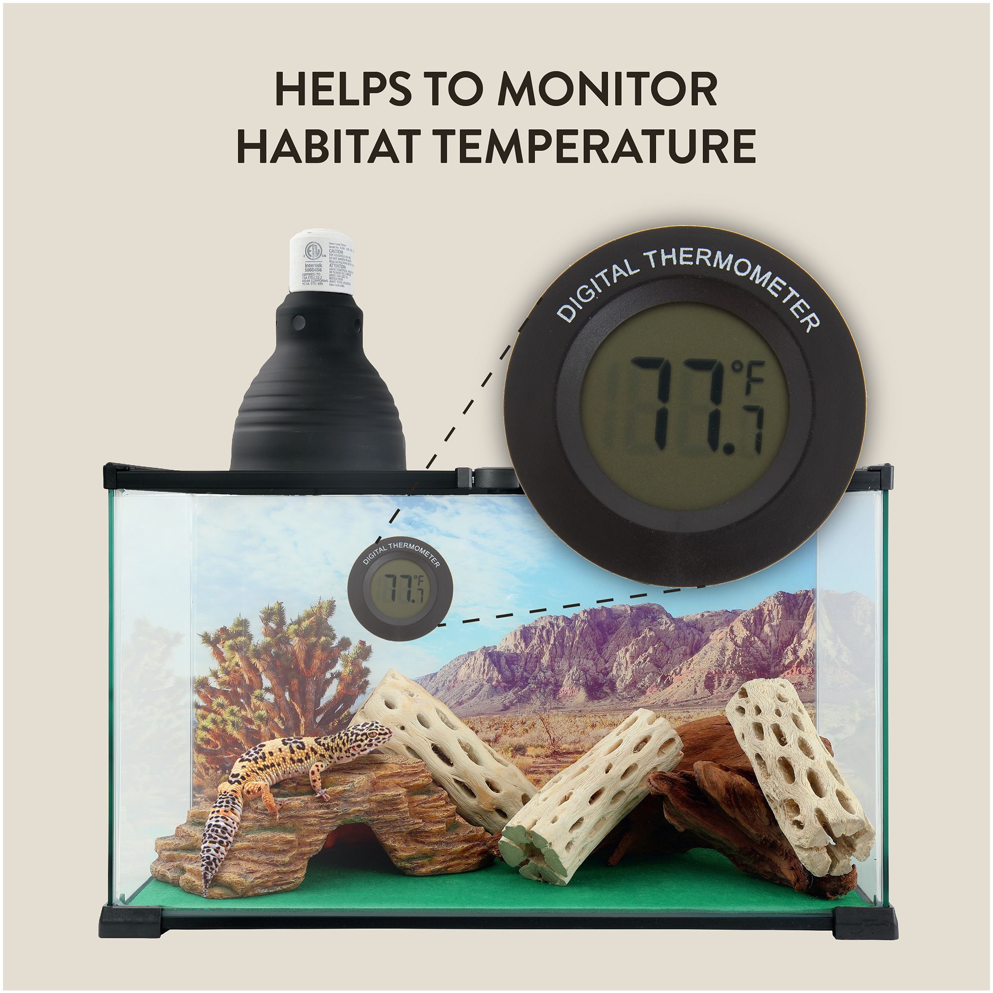 Thrive Reptile Digital Thermometer - Terrarium Temperature Gauge - thumbnail 2