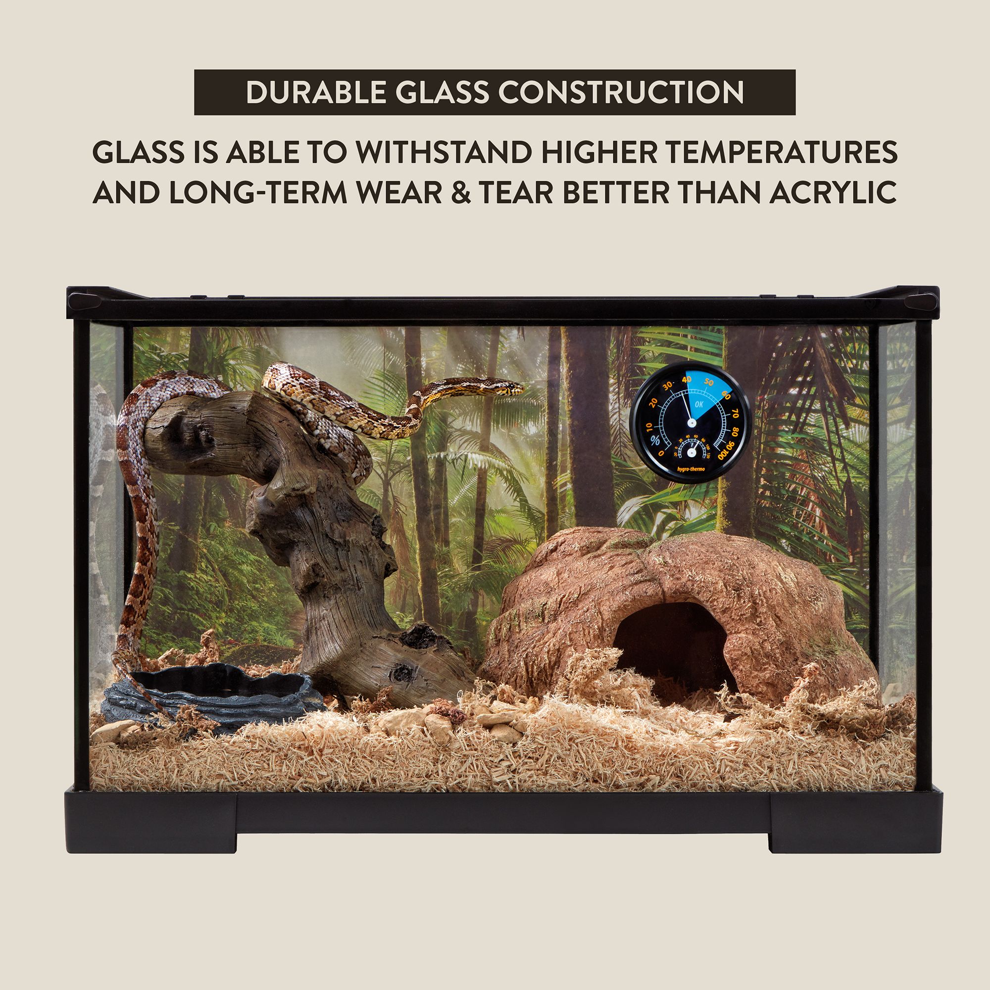 Thrive Temperate Snakes Essentials Kit - 10 Gallons - Temperate Reptile Terrarium Kit - 20x10x12 - thumbnail 4