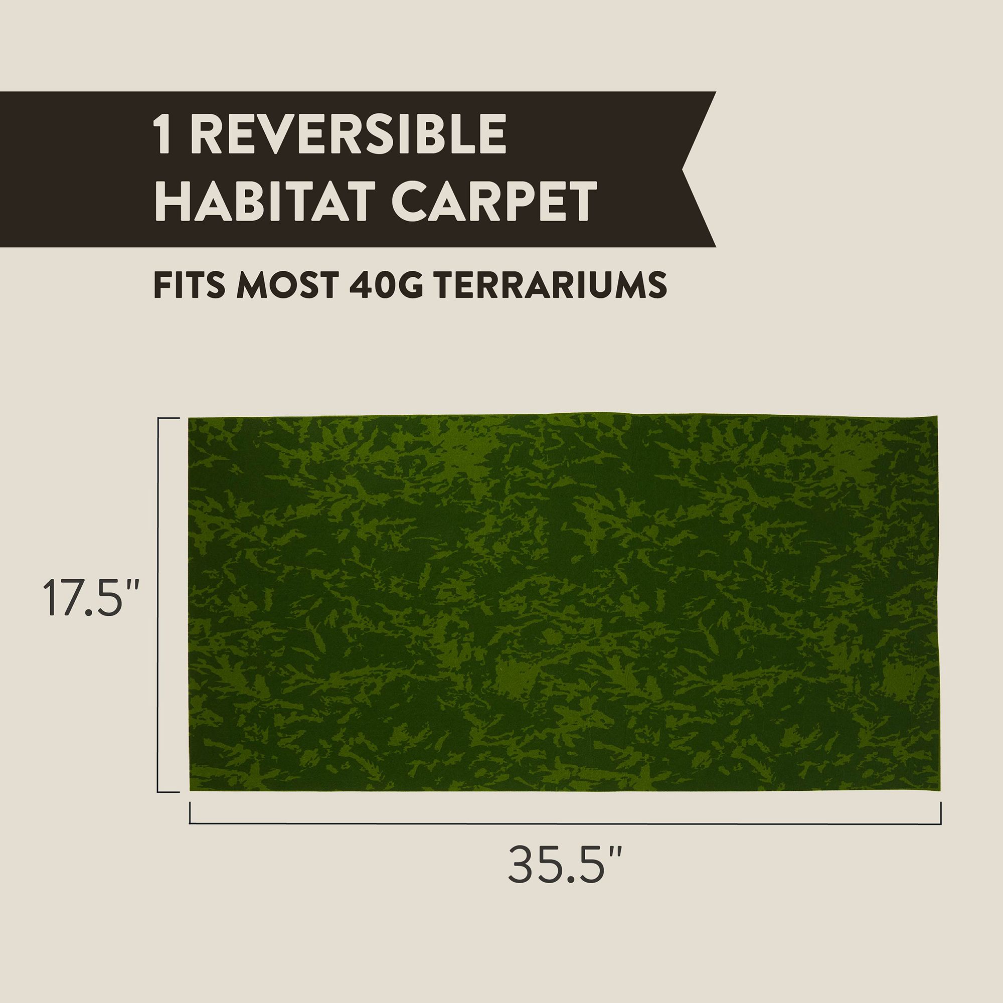 Thrive Tropical Green Reversible Habitat Carpet - Reptile Terrarium Liner - 20-40 Gal - thumbnail 2