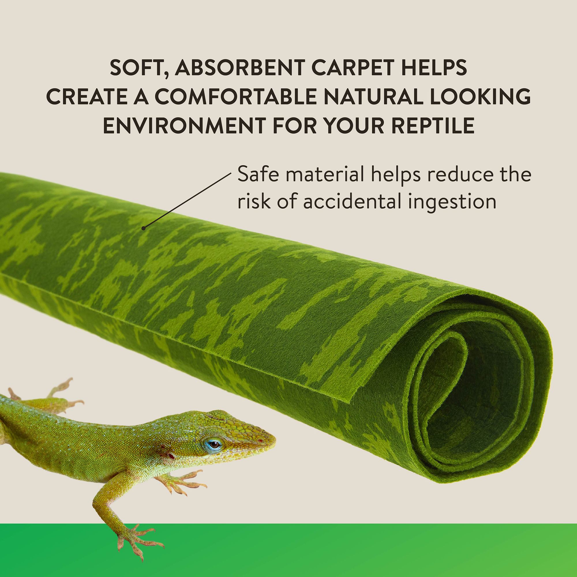 Thrive Tropical Green Reversible Habitat Carpet - Reptile Terrarium Liner - 20-40 Gal - thumbnail 3