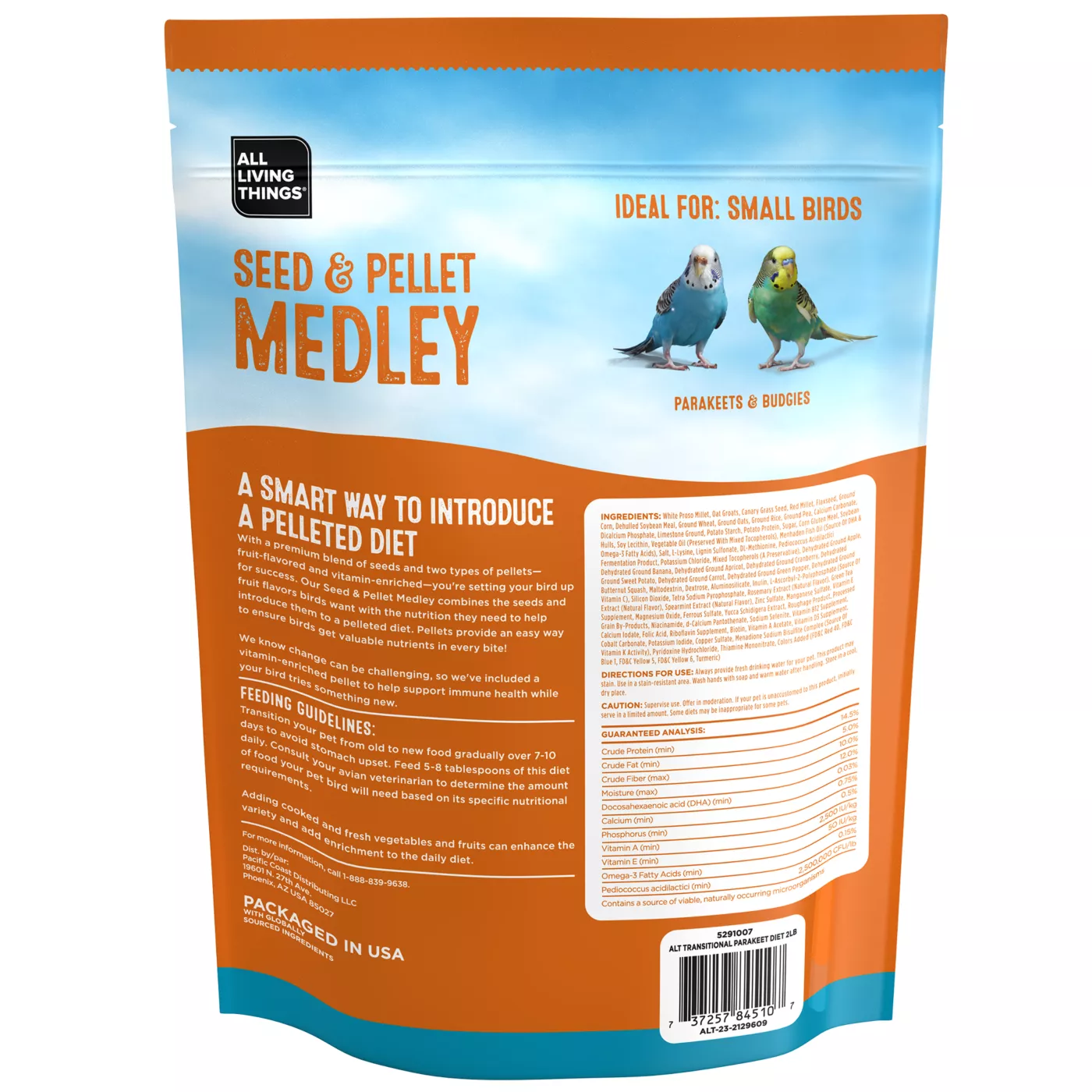 All Living Things Seed Pellet Medley Parakeet Diet