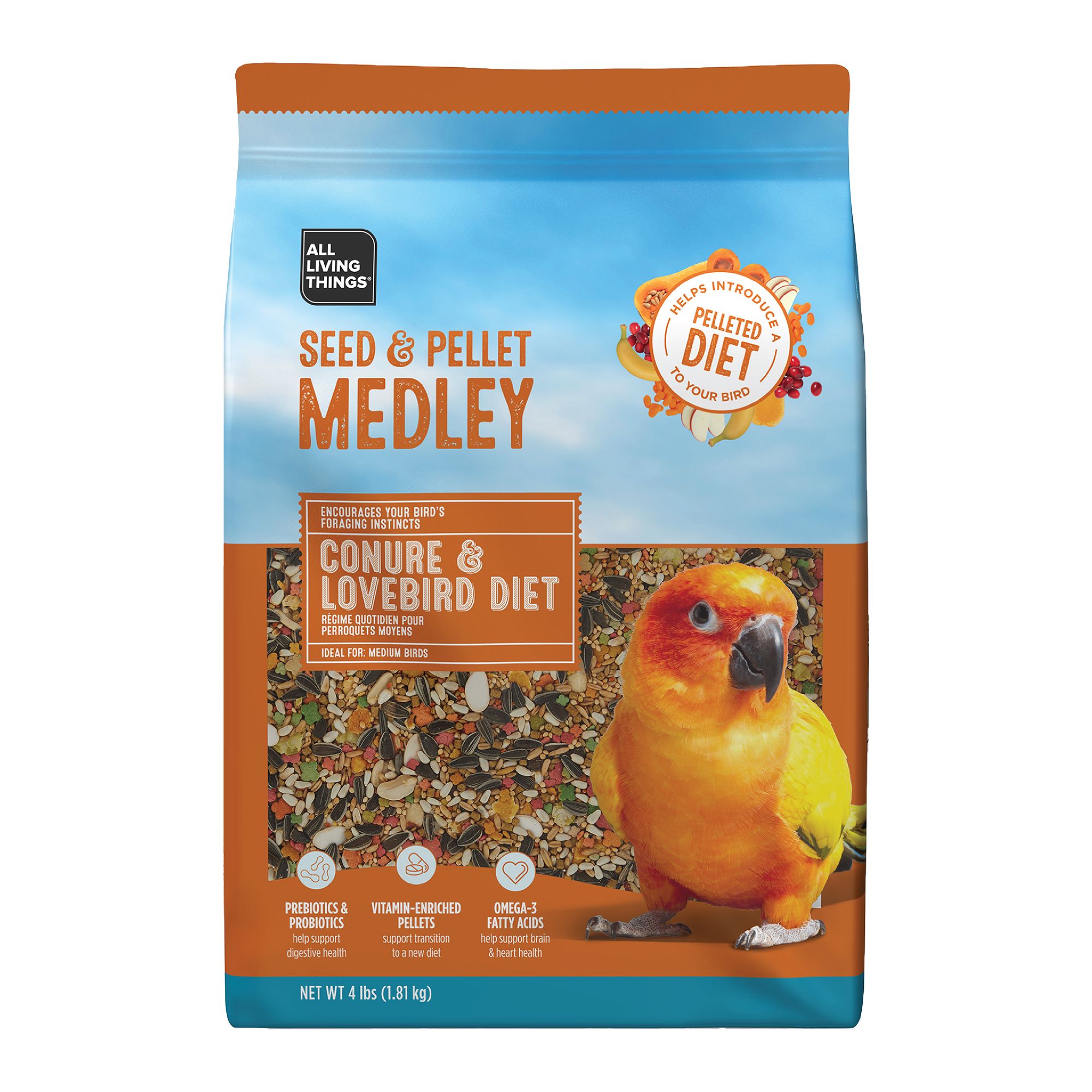 All Living Things® Premium Pellets Conure Lovebird Diet Bird Pet Bird