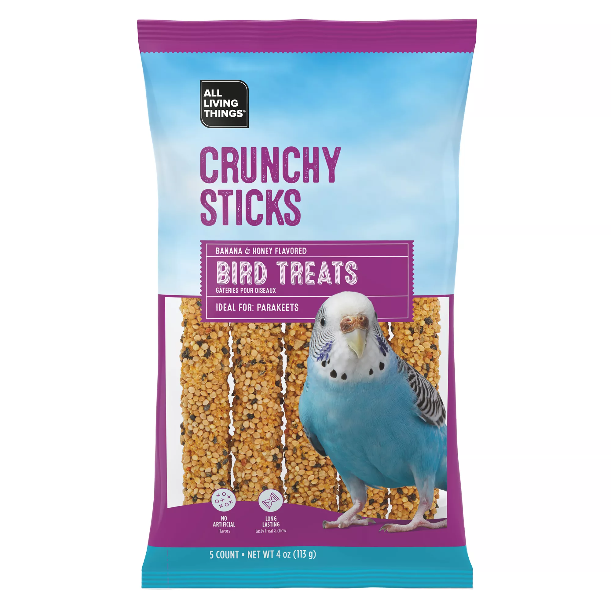 All Living Things® Banana & Honey Flavor Parakeet Crunchy Sticks - 5 Count