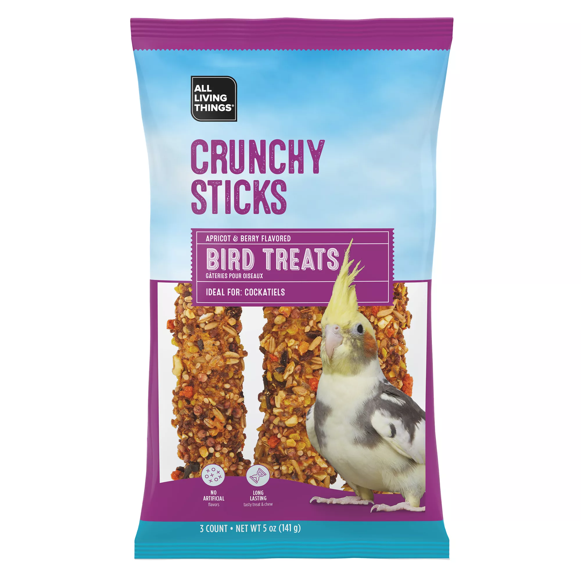 All Living Things® Apricot & Berry Cockatiel Crunchy Sticks - 3 Count