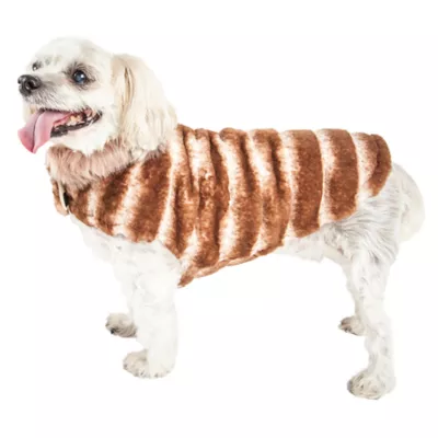 Product Pet Life® Luxe "Tira-Poochoo" Tiramisu Faux Fur Pet Coat