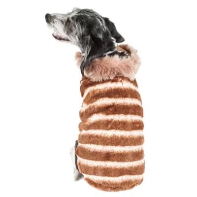 Product Pet Life® Luxe "Tira-Poochoo" Tiramisu Faux Fur Pet Coat