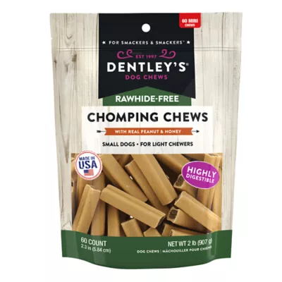 Product Dentley's® Rawhide-Free Mini Chomping Chews Dog Chew - Peanut Butter, 2 lb