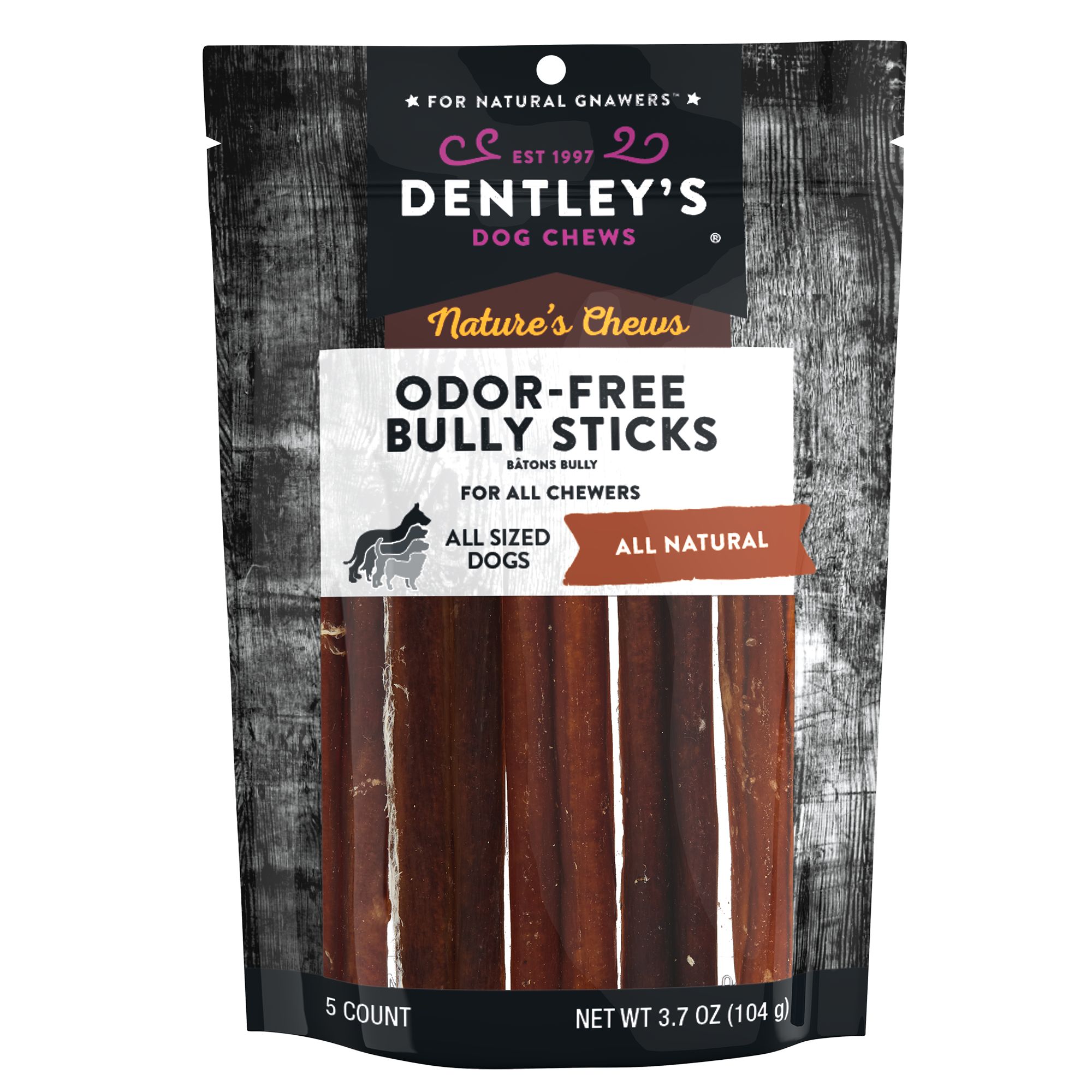 Dentley S Nature S Chews Odor Free 6 Bully Sticks Dog Treats Dog Bones Rawhide Petsmart