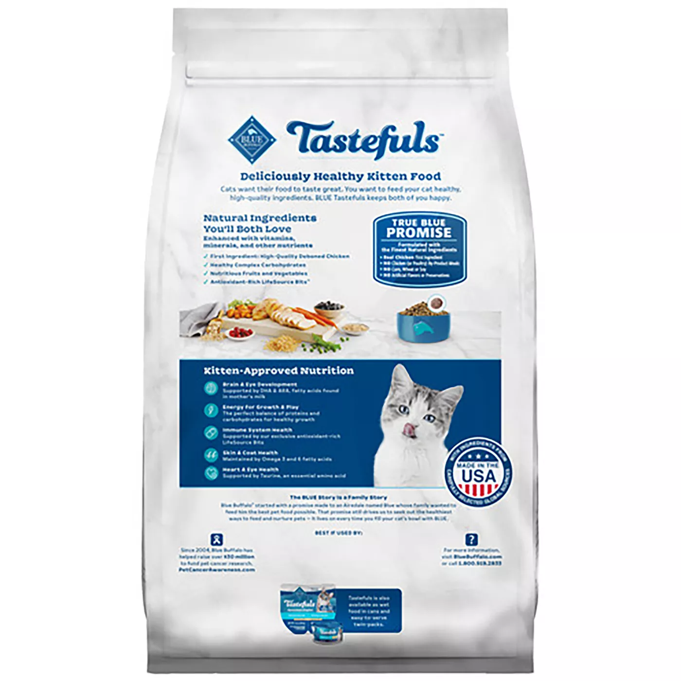 Blue Buffalo Tastefuls Healthy Growth Kitten Dry Cat Food Natural Chicken Brown Rice