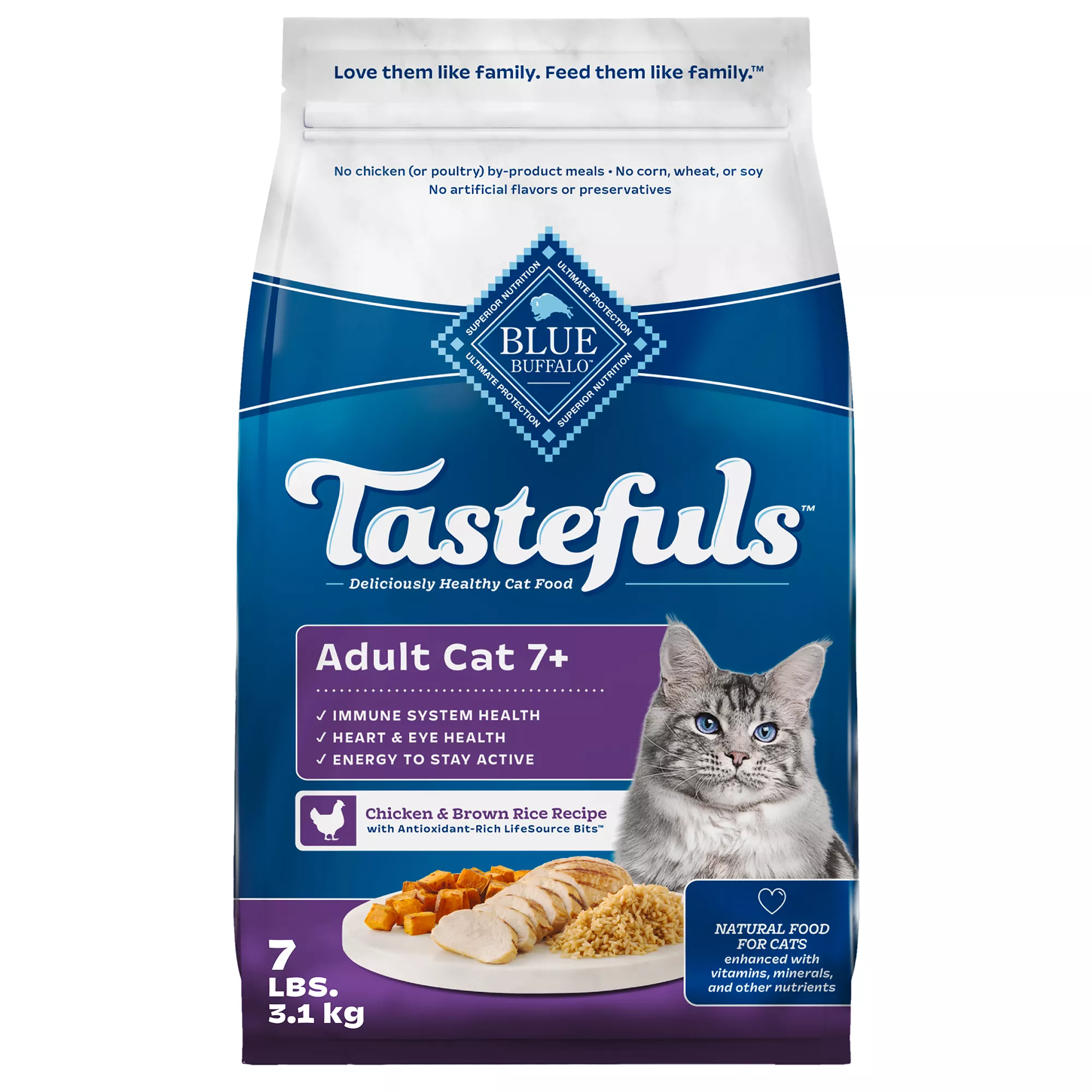 Blue Buffalo® Tastefuls&trade; Healthy Aging Mature Dry Cat Food, Natural, Chicken & Brown Rice