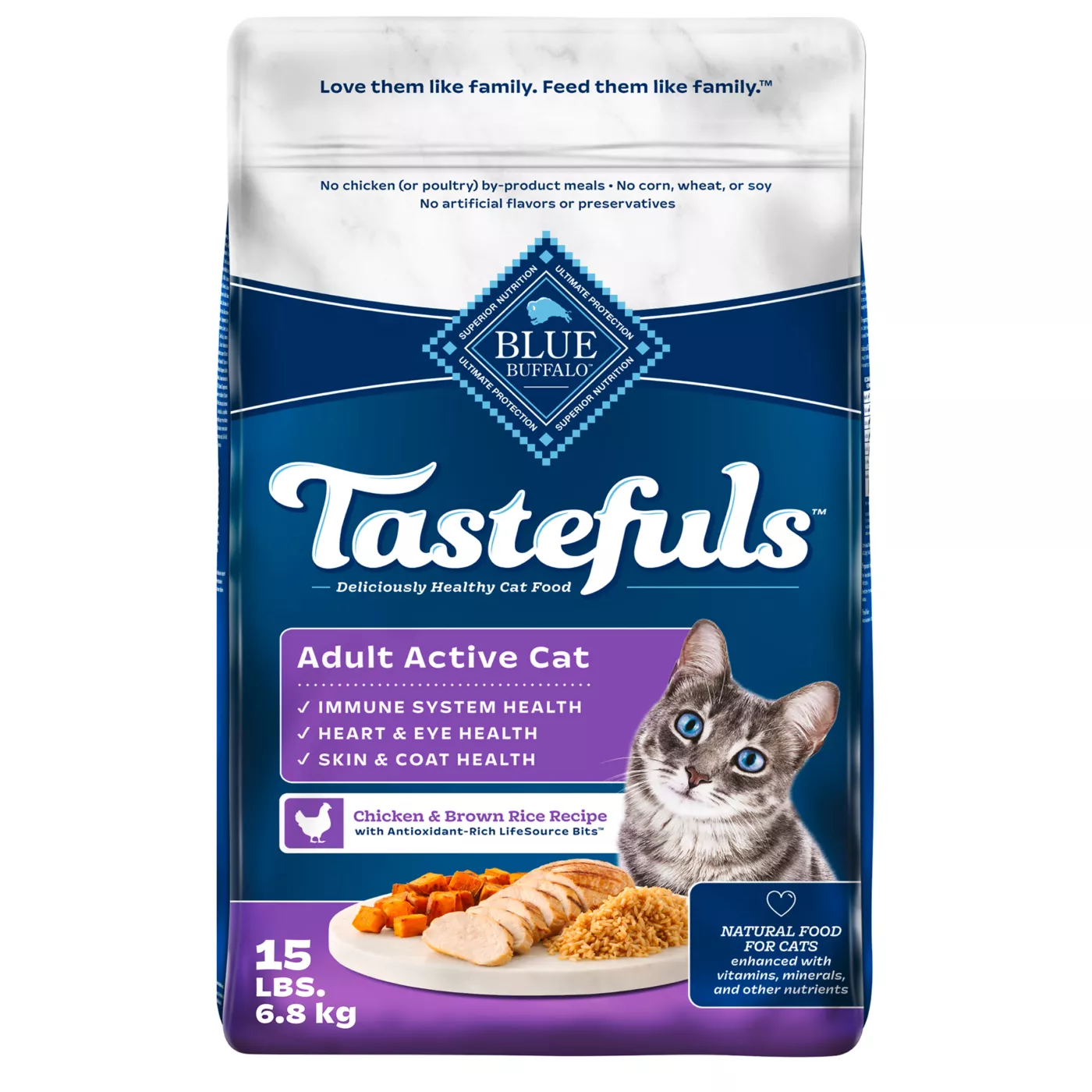 Blue Buffalo Tastefuls Healthy Living Adult Dry Cat Food Natural Chicken Brown Rice