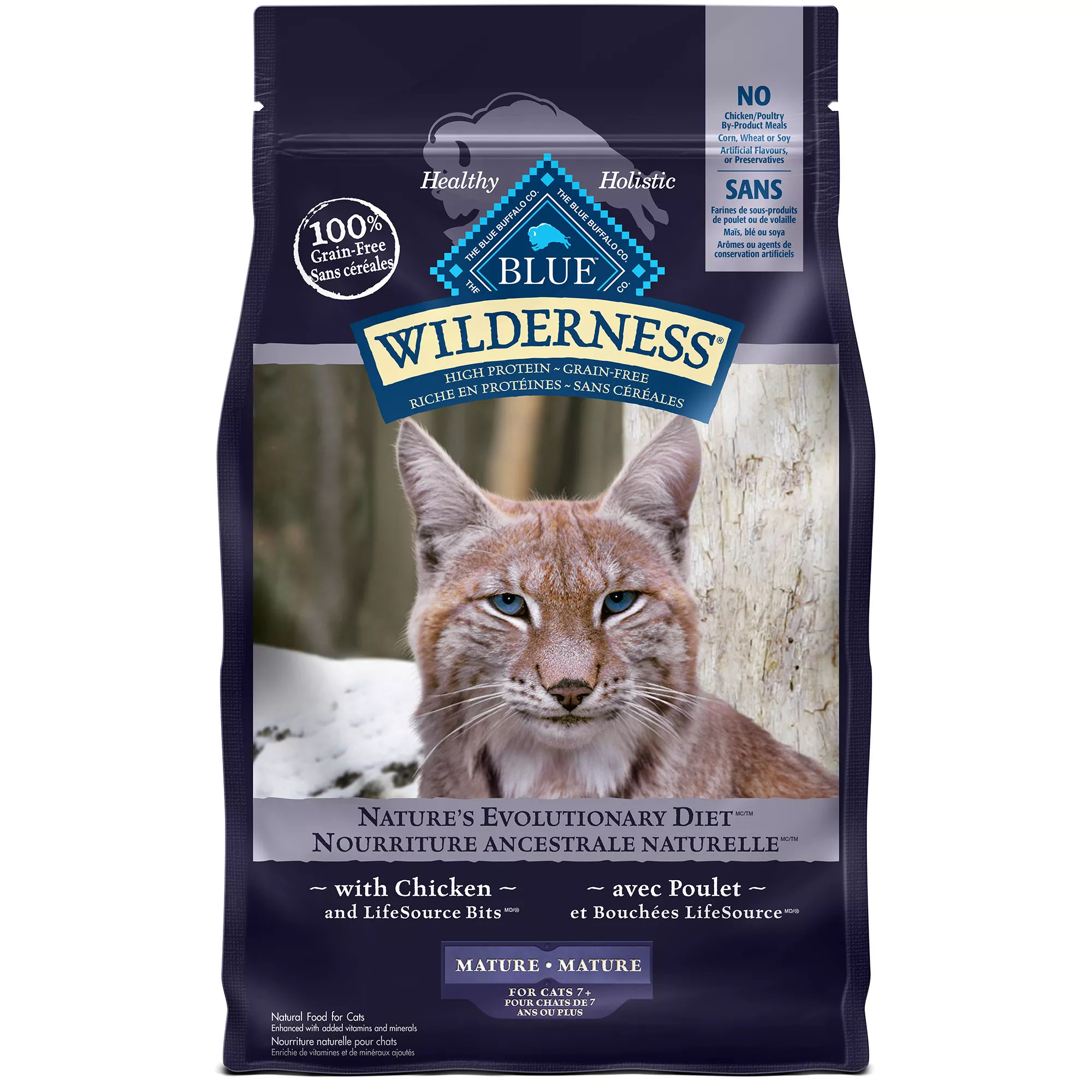 Blue Buffalo® Wilderness&trade; Mature 7+ Dry Cat Food - High Protein, Chicken, 5 lb