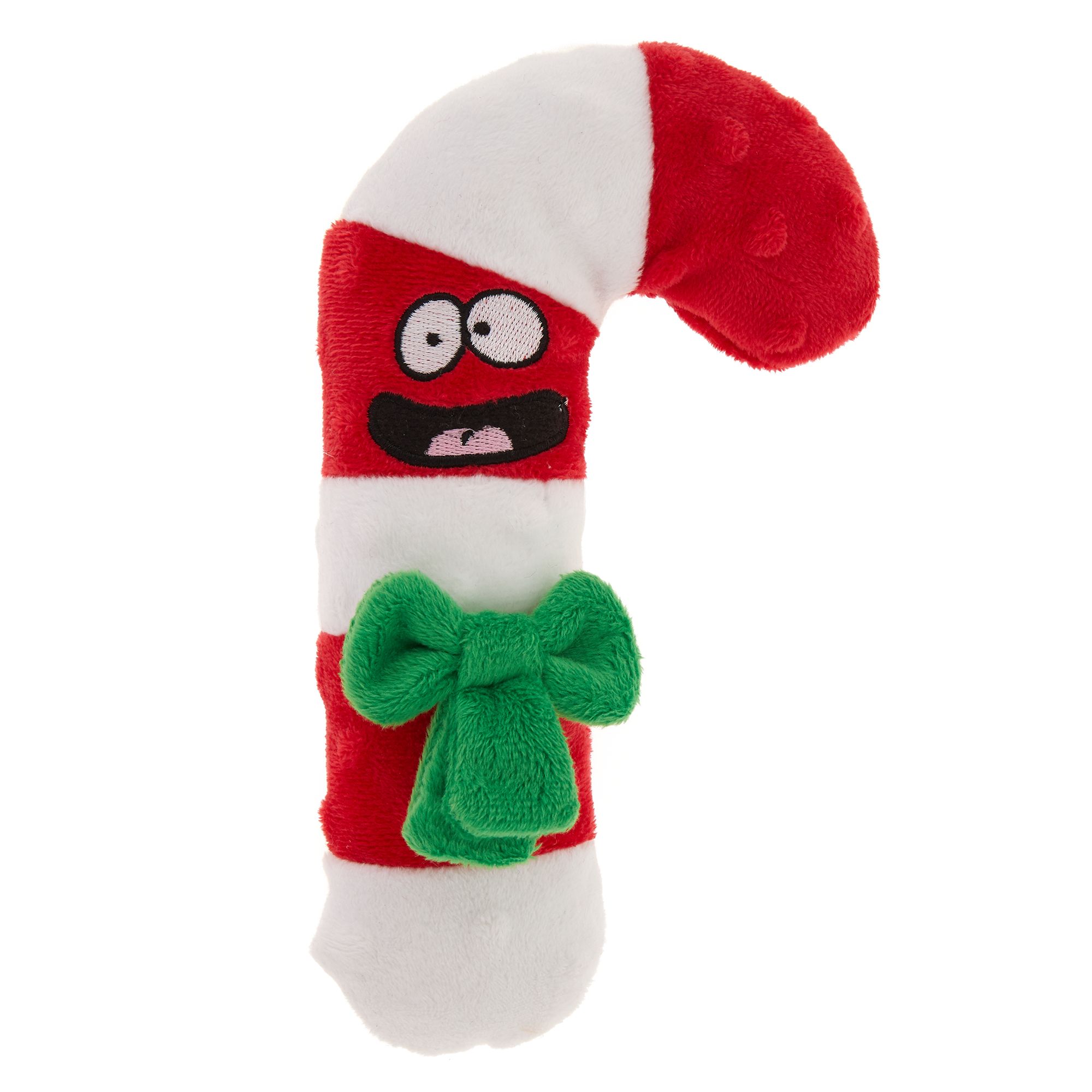 plush candy cane dog toy