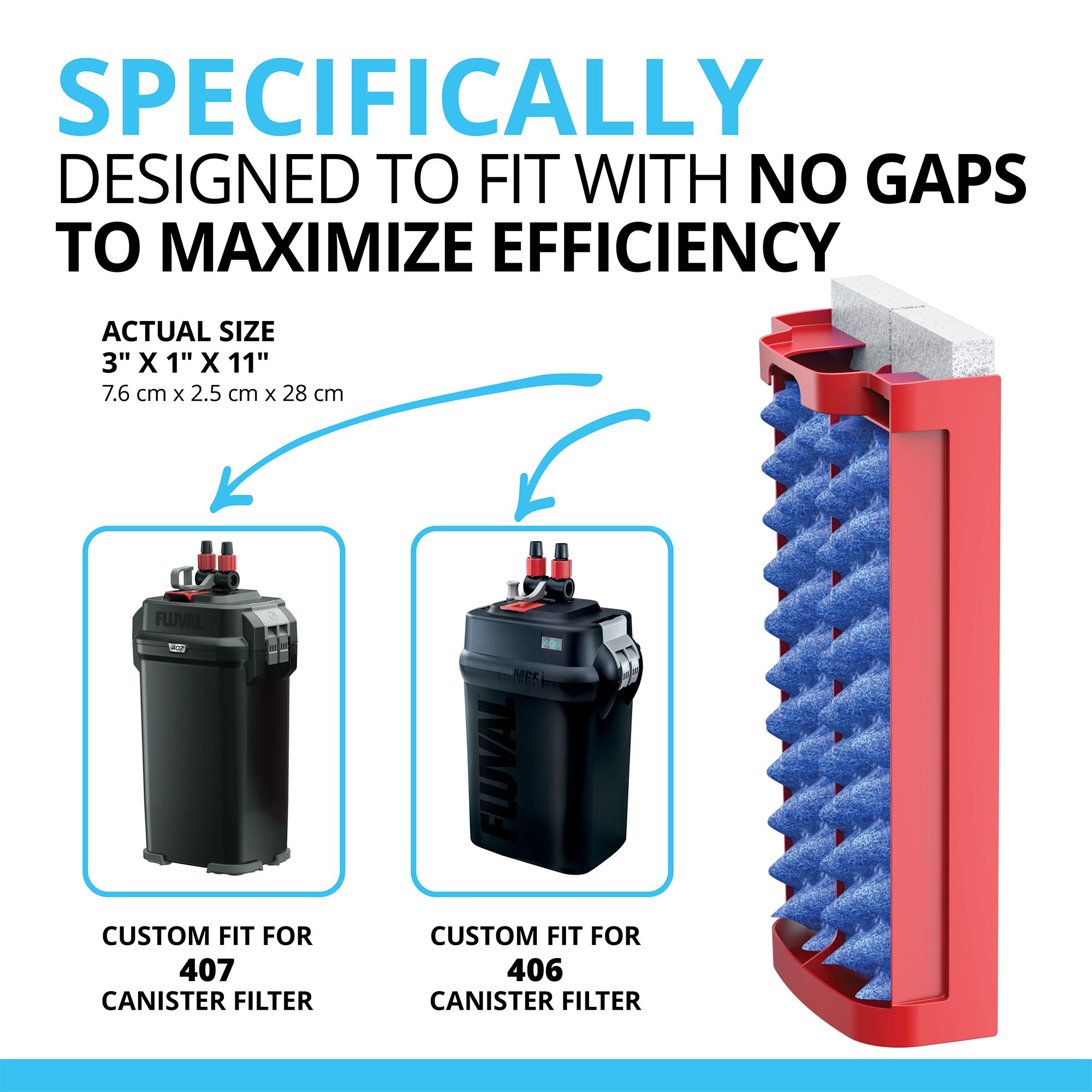 Fluval Bio-Foam Filter Media Value Pack For 407 & 406 Canister Filters - 6 Pads