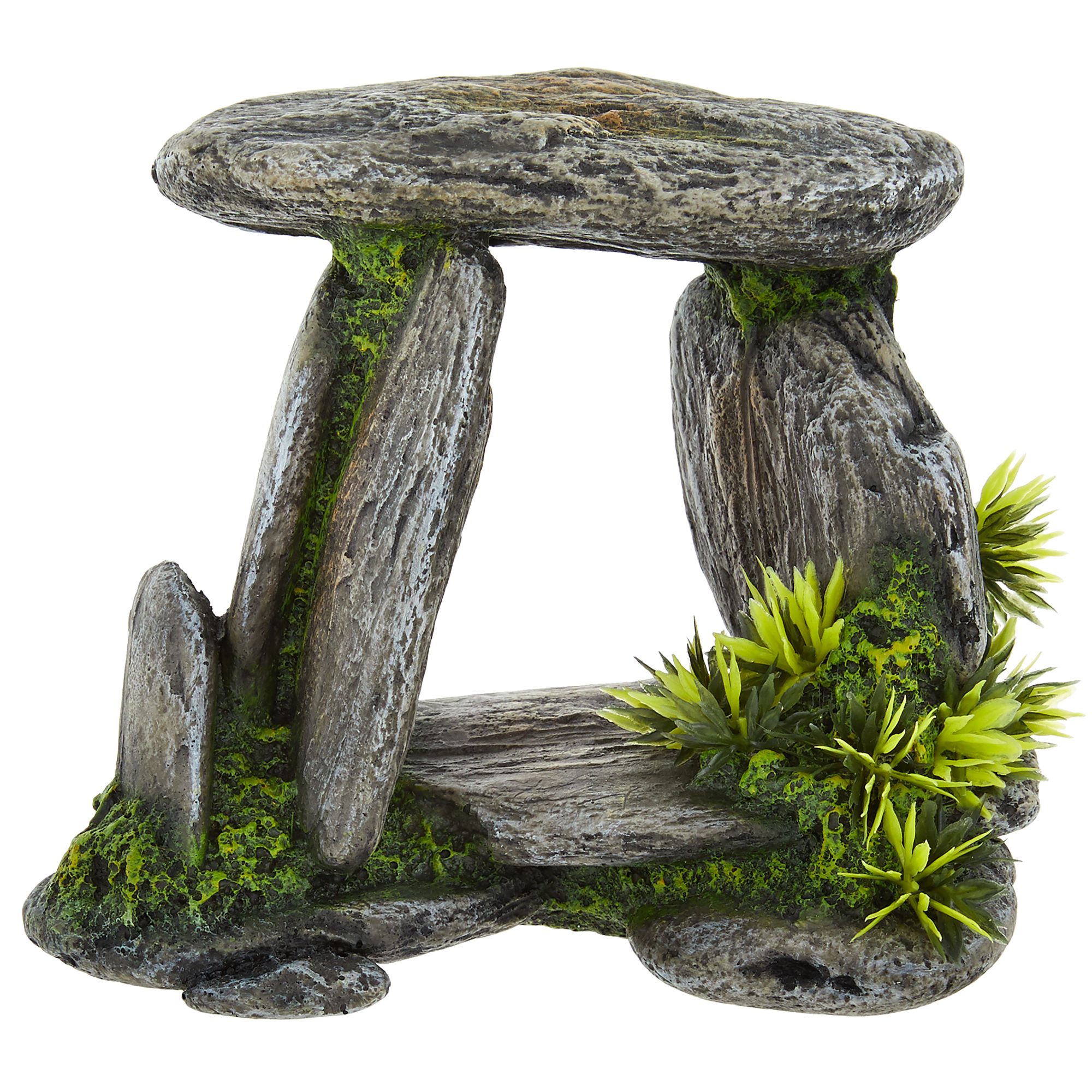 Plant on Rock Ornament - aquariumH20.com