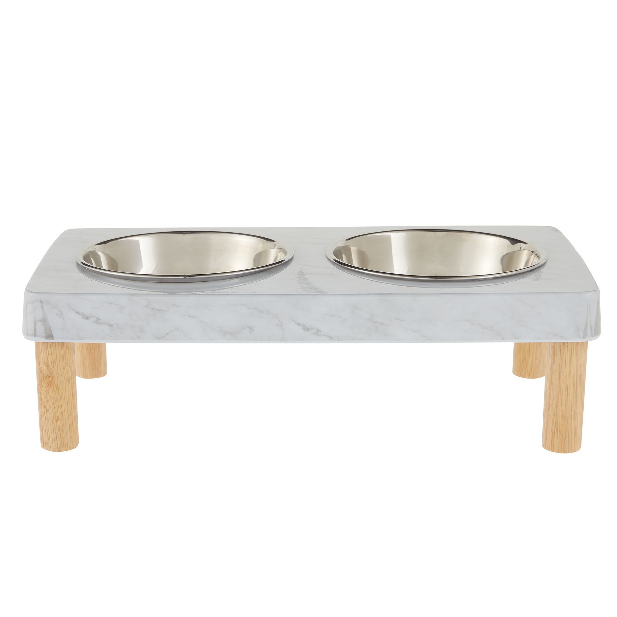 Top Paw® Marble Double Diner Dog Bowl 