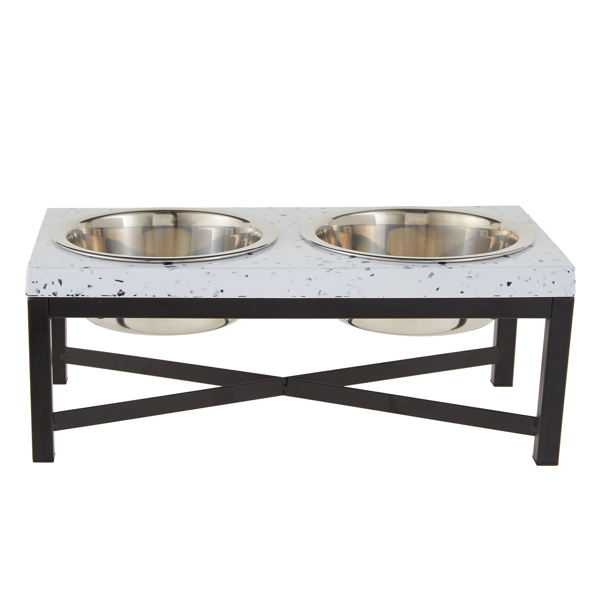 Top Paw Quartz Elevated Double Diner Dog Bowls Dog Elevated