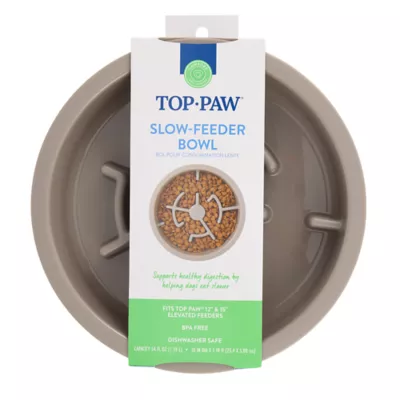 Top Paw® Grey Slow Feeder Dog Bowl, 6.75-cup - Image 7