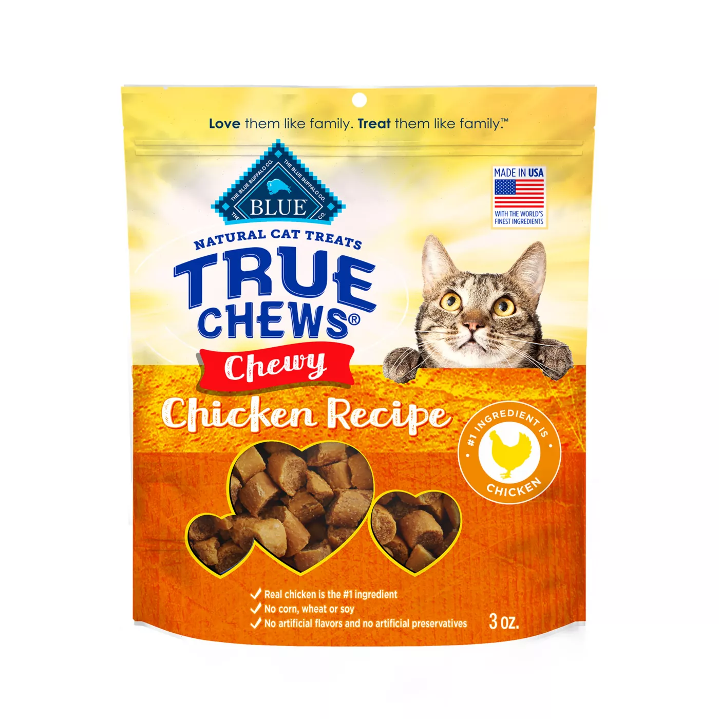 Blue Buffalo True Chews All Life Stages Treat Cat Treats Natural 3 OZ