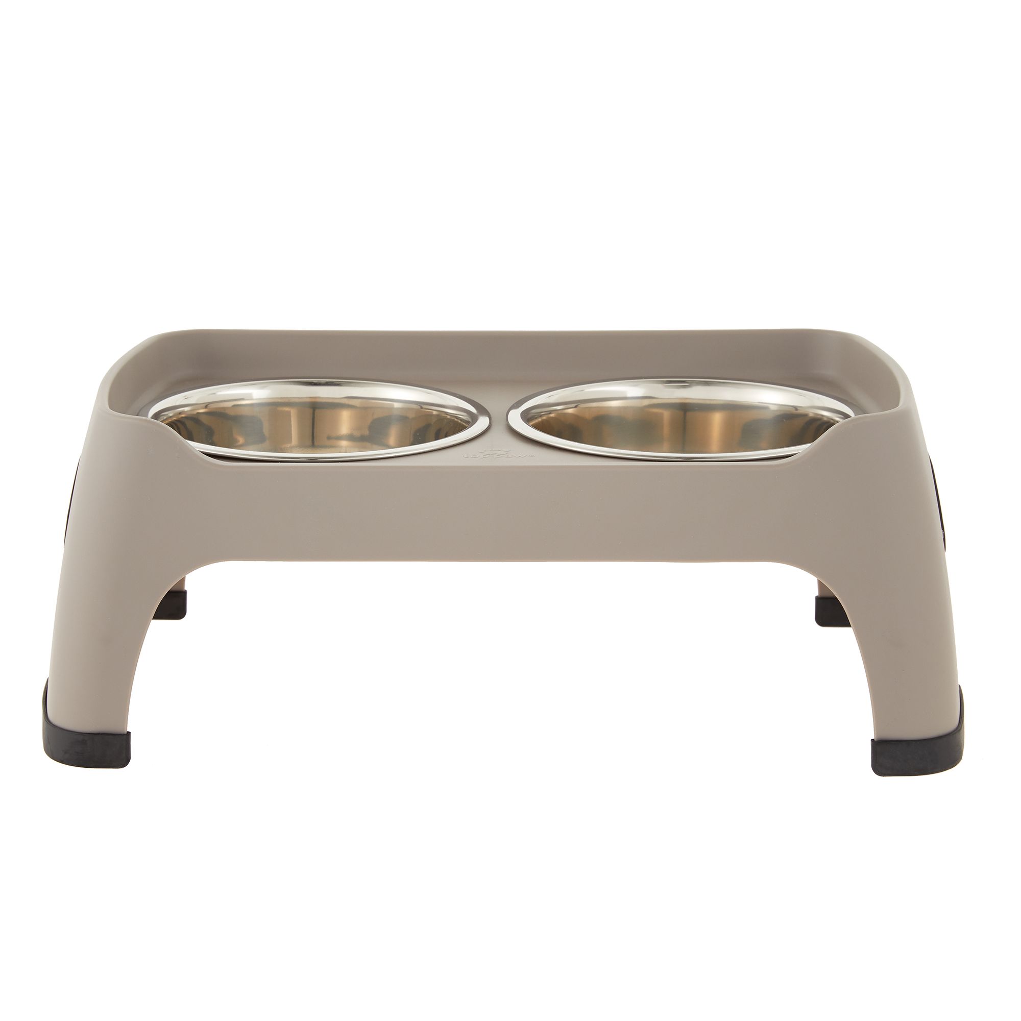 Petmaker 20 oz. 7 in. Stainless-Steel Nonslip Bamboo Dog Feeder with 2 Elevated Dog Bowls with Stand