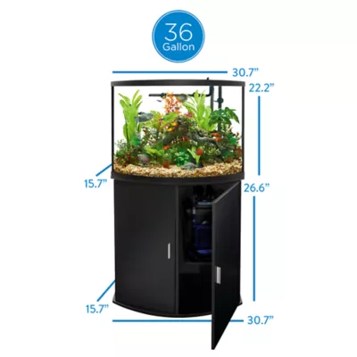 Top Fin Bowfront Aquarium Stand Ensemble 36 Gallon