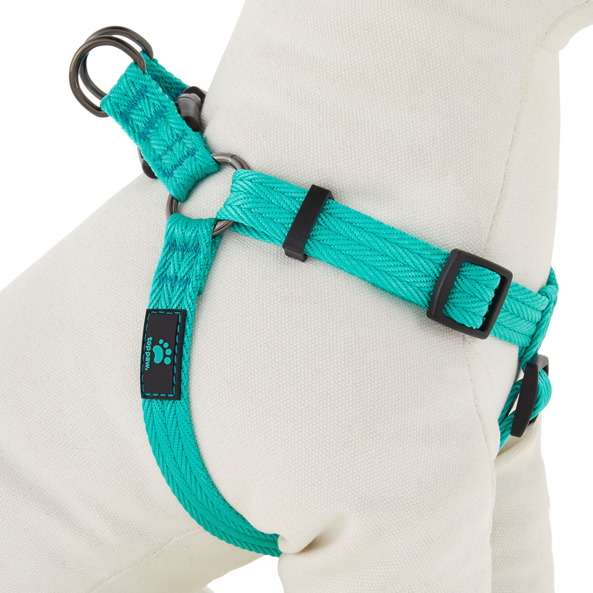 teal dog harness
