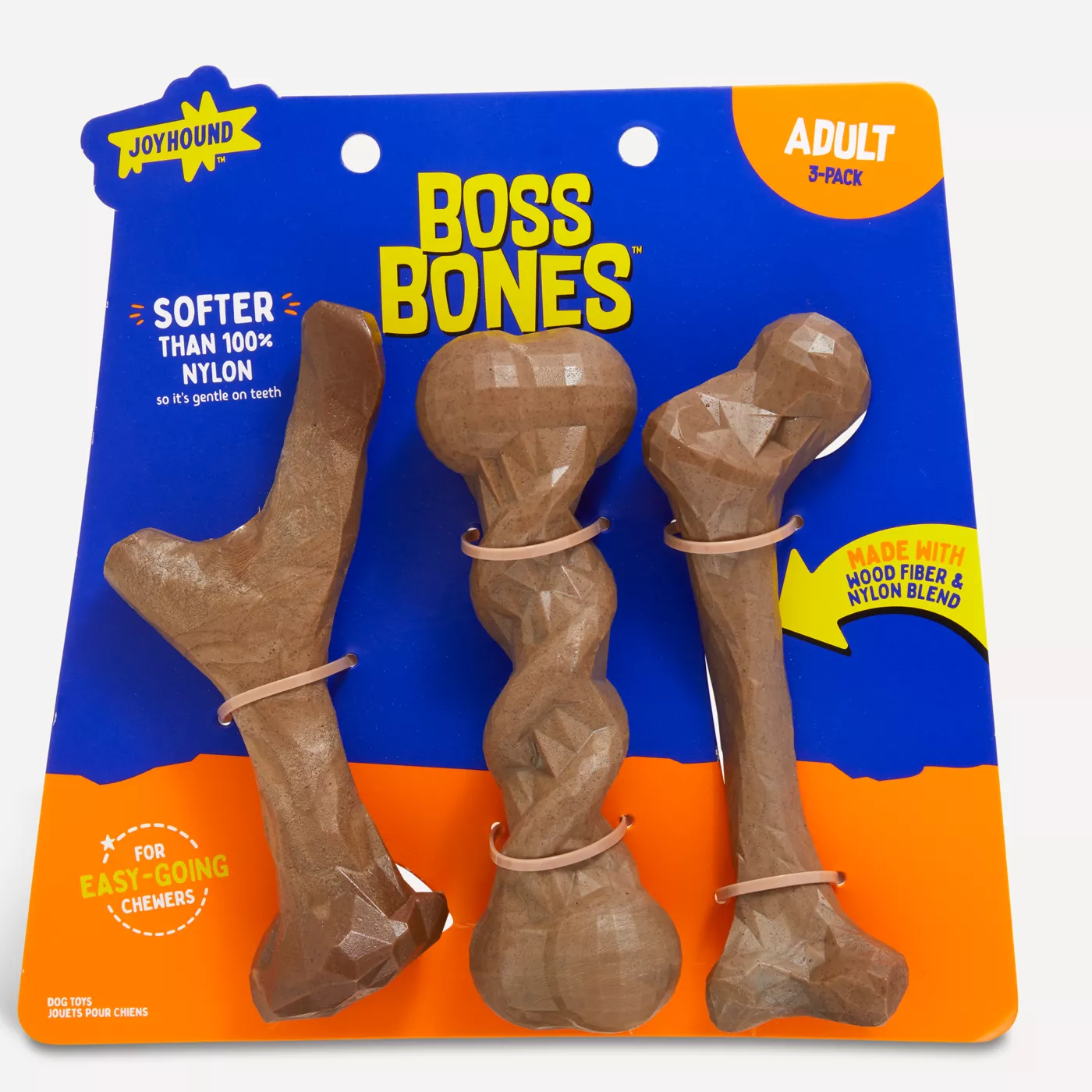 Joyhound Boss Bones Dog Chew Toys 3 Pack