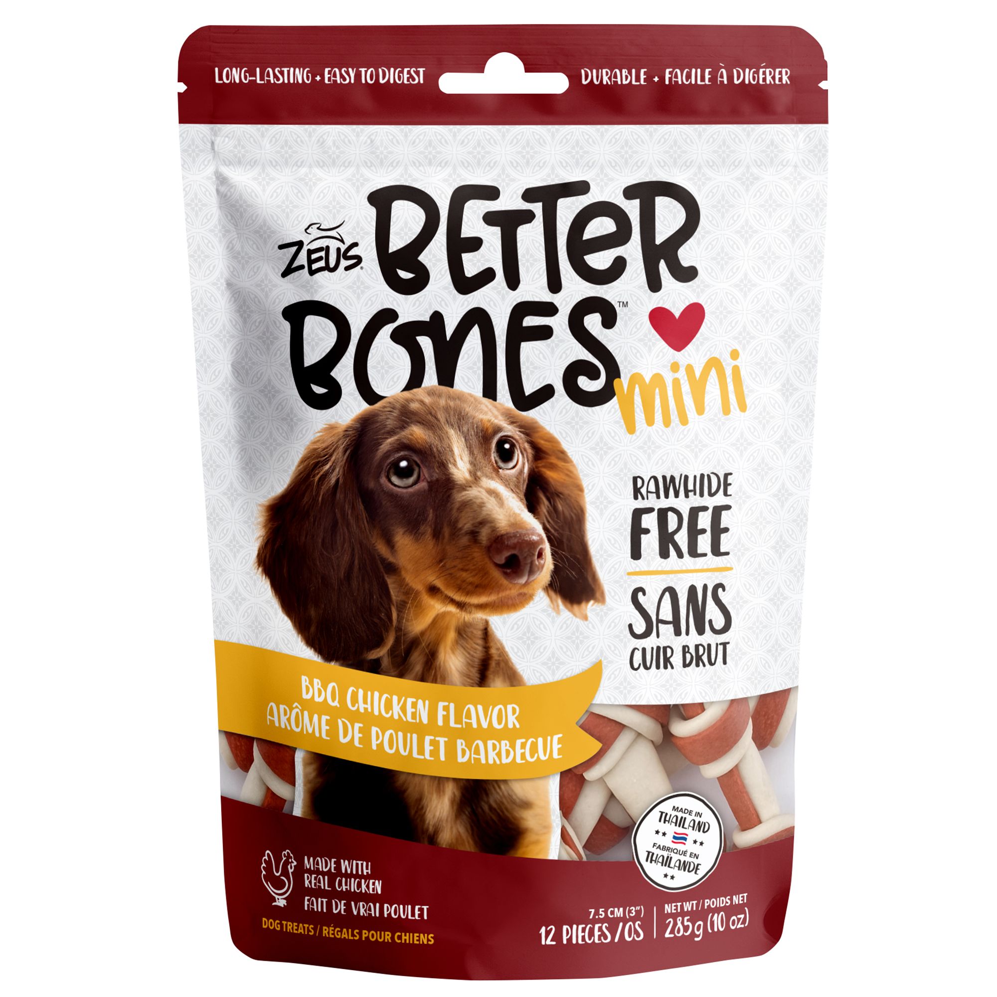 Zeus Better Bones Rawhide Free Mini Dog Treats - BBQ Chicken Flavour