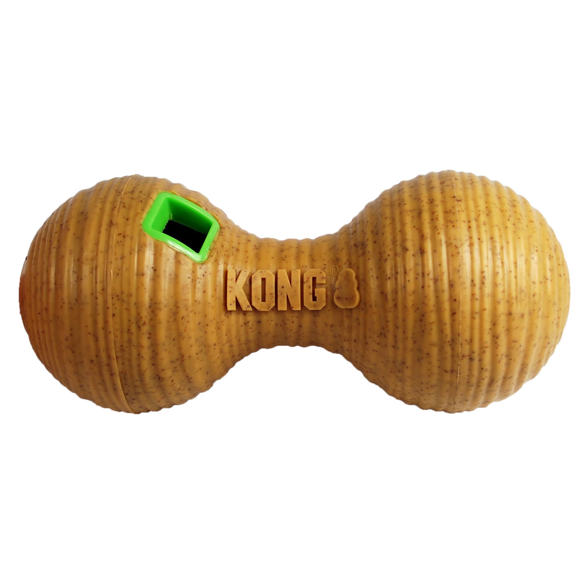 Kong Bamboo Feeder Dumbbell Dog Toy Treat Dispensing Dog
