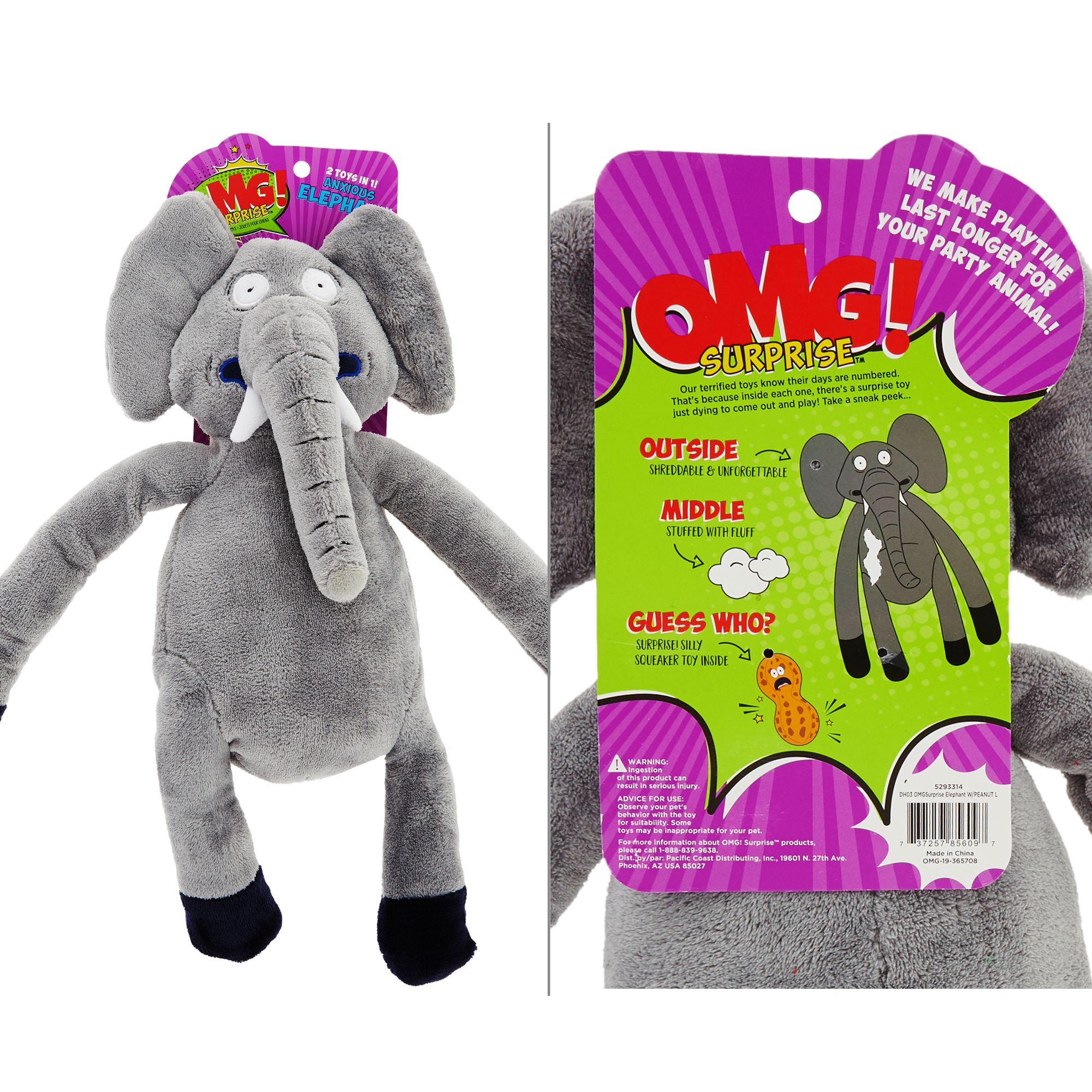 stuffed elephant dog toy