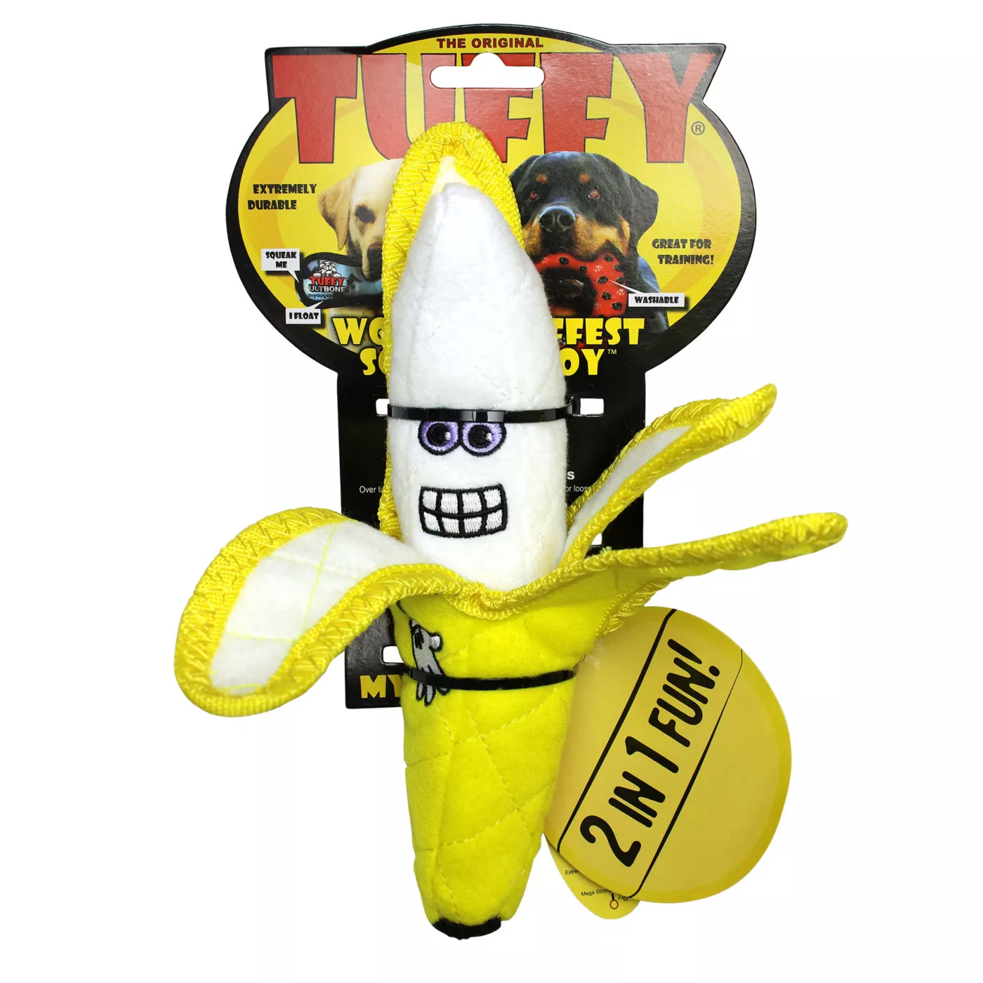 TUFFY® Banana 2in1 Dog Toy Tough Plush