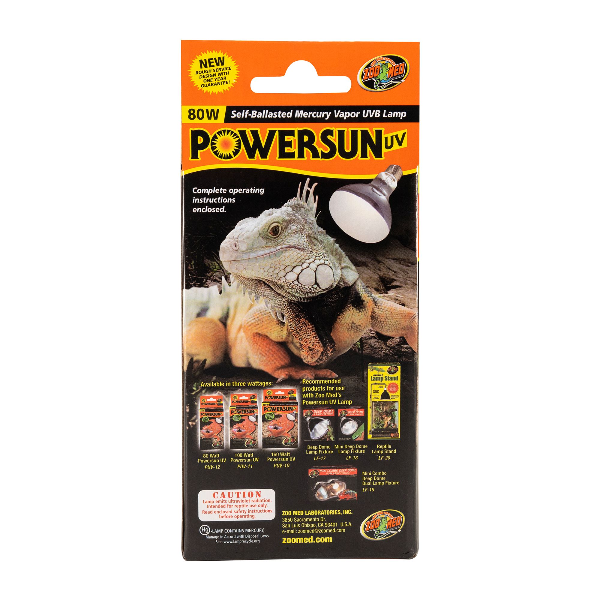 Zoo Med PowerSun Reptile Light Bulb UVB Heat & Light Bulb - 80 watt - thumbnail 3