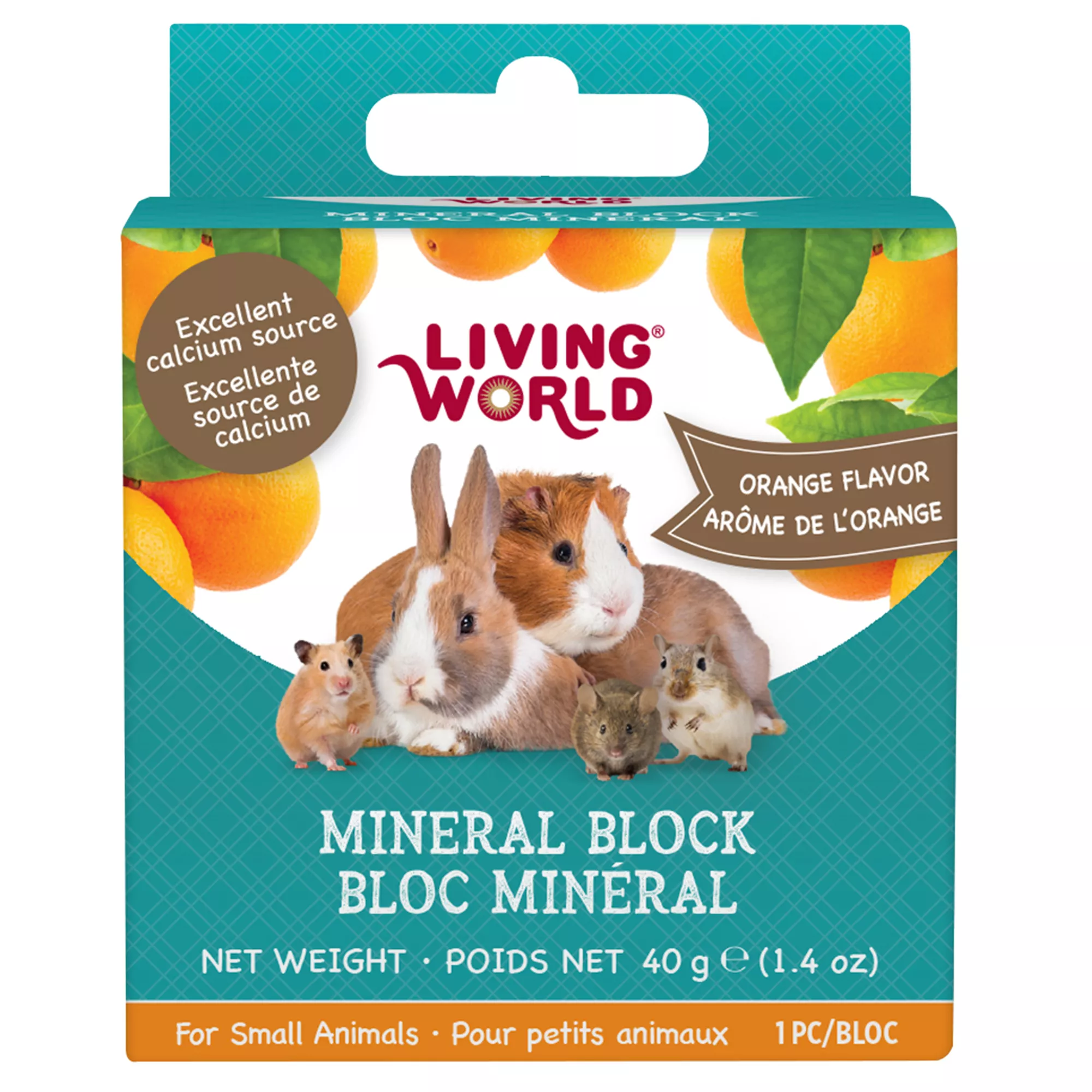 Living World Mineral Blocks for Small Pets - Orange, 40g