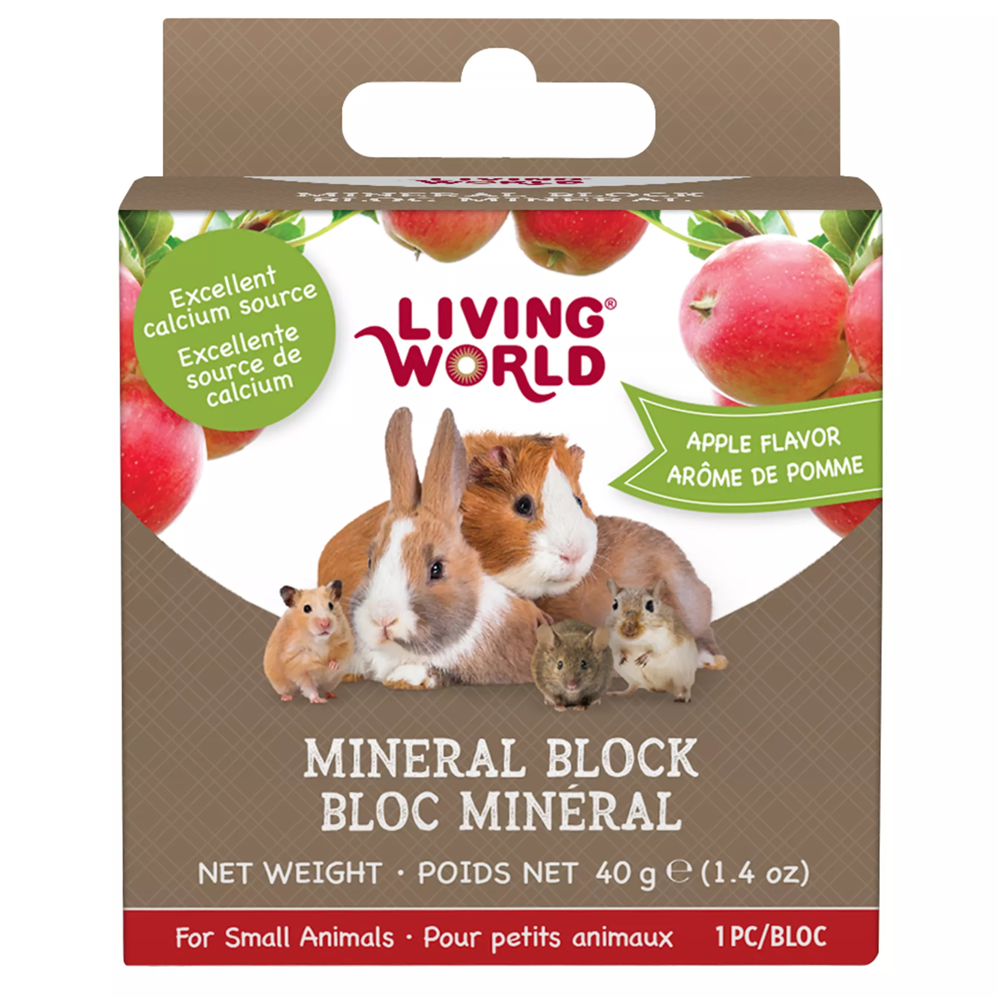 Living World Mineral Blocks for Small Pets - Apple, 40g