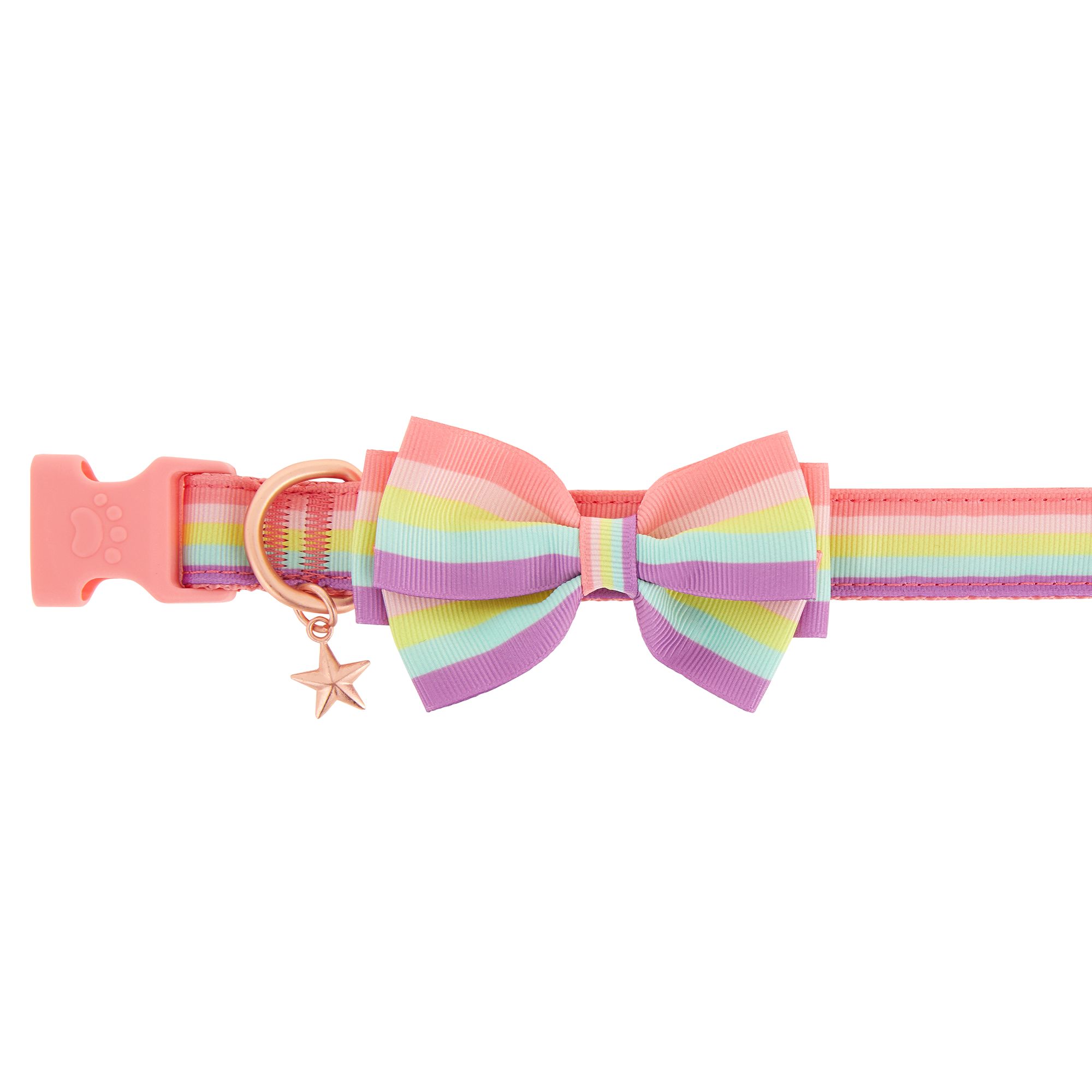 Rainbow Bow Tie Puppy Dog Collar 