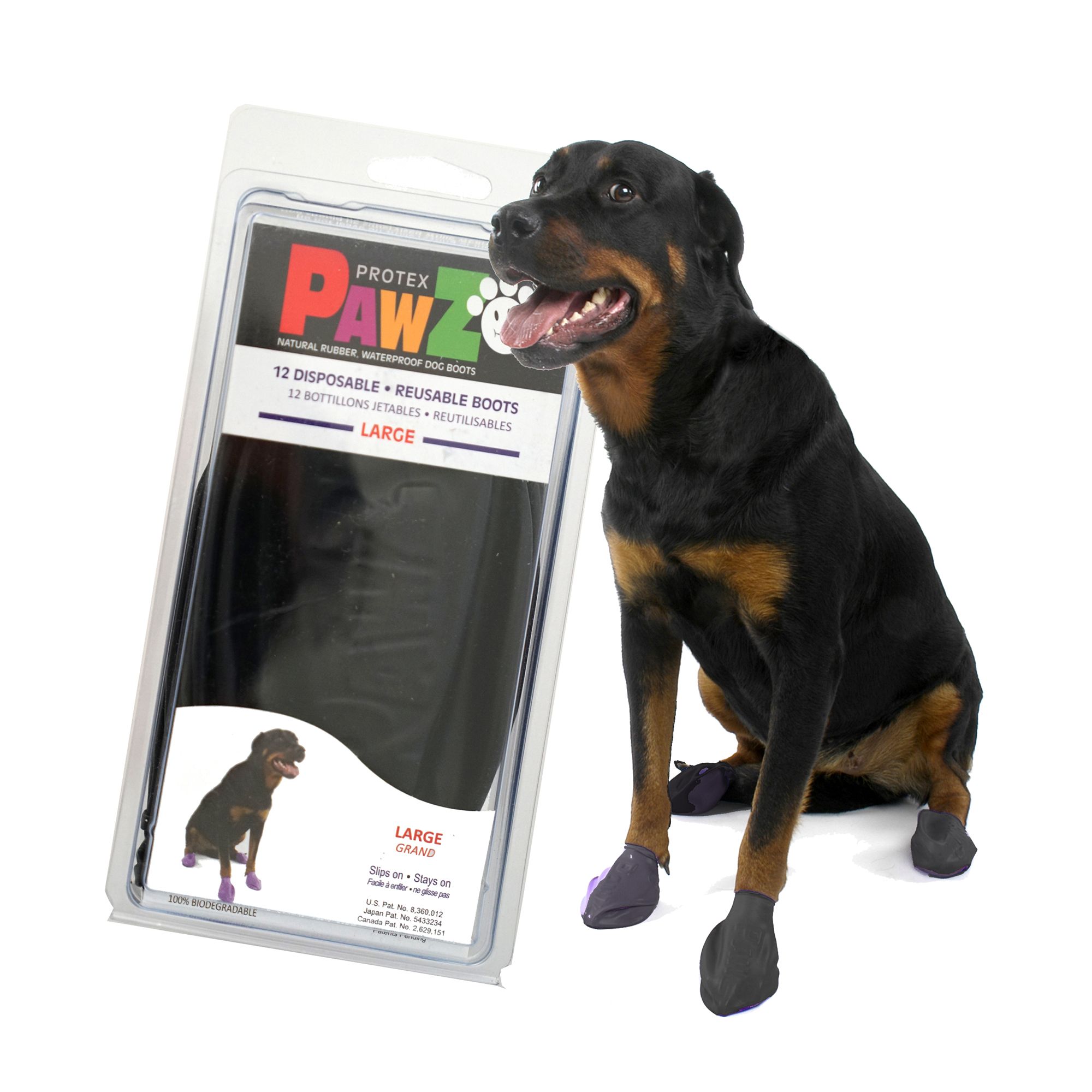 Pawz Rubber Dog Boots Black