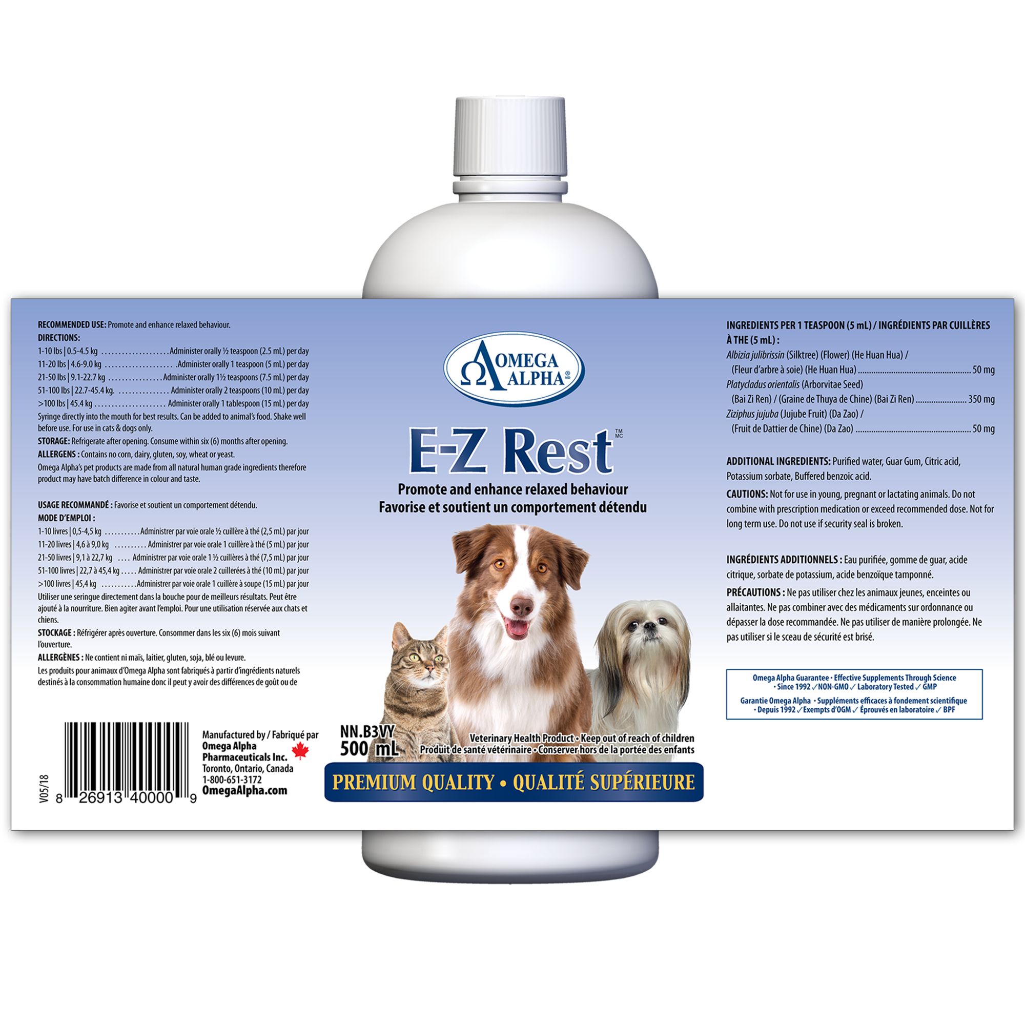 Omega Alpha E Z Rest Liquid Supplement For Dogs And Cats